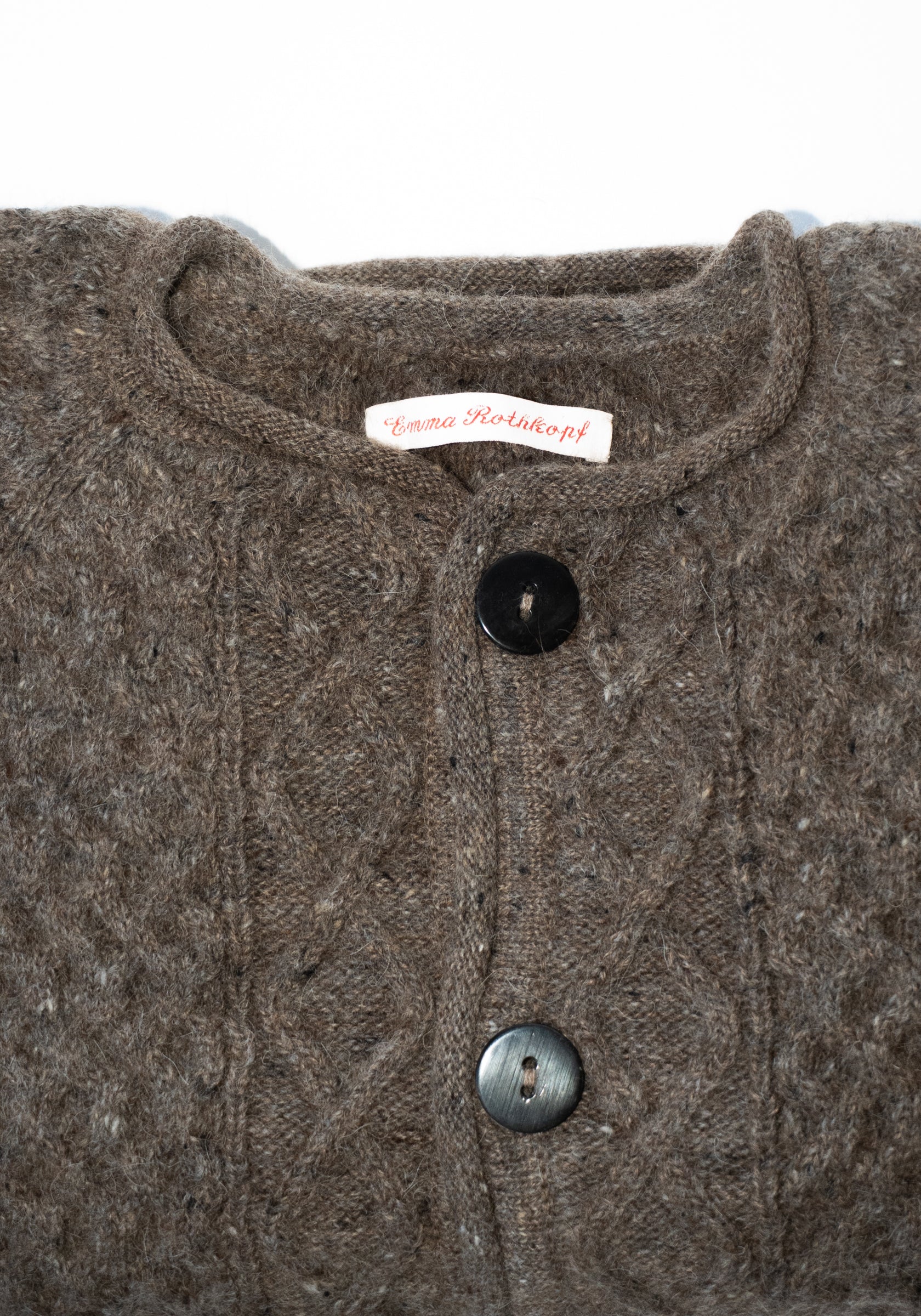 Gardeners Cable Cardigan in Mushroom