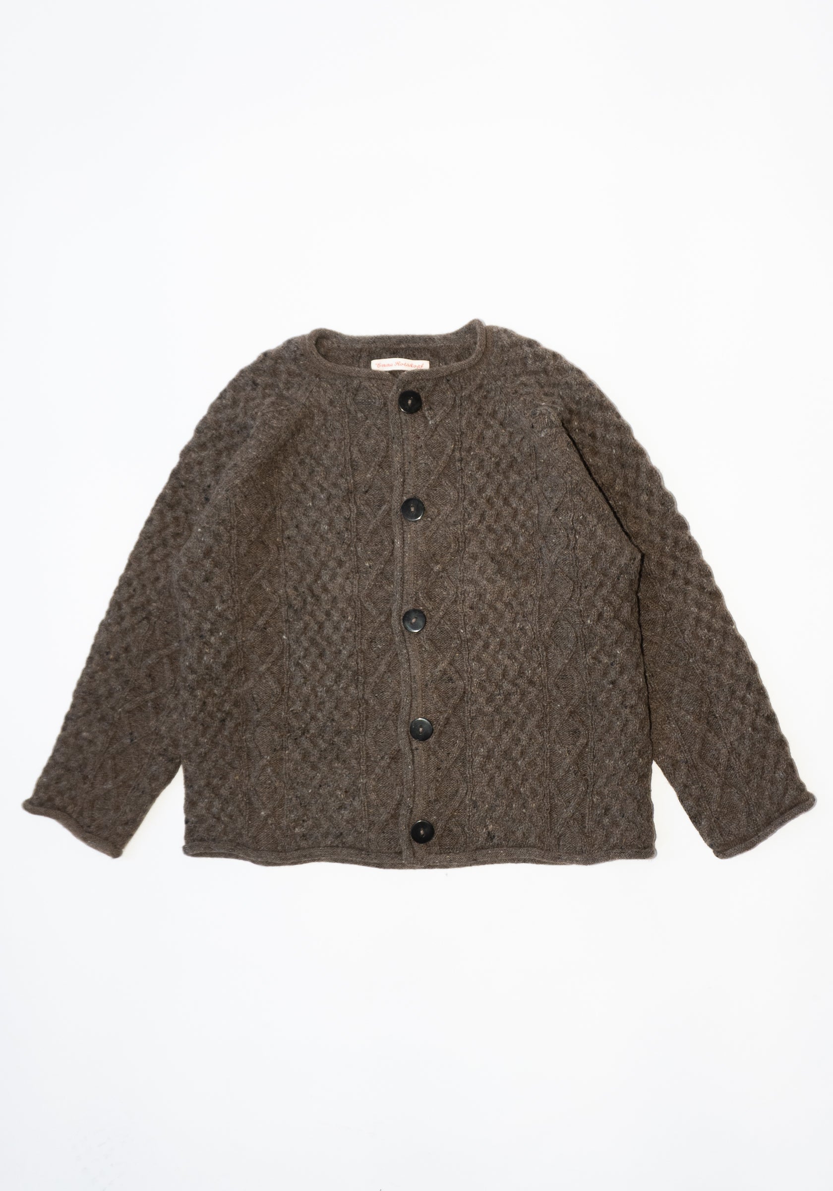 Gardeners Cable Cardigan in Mushroom