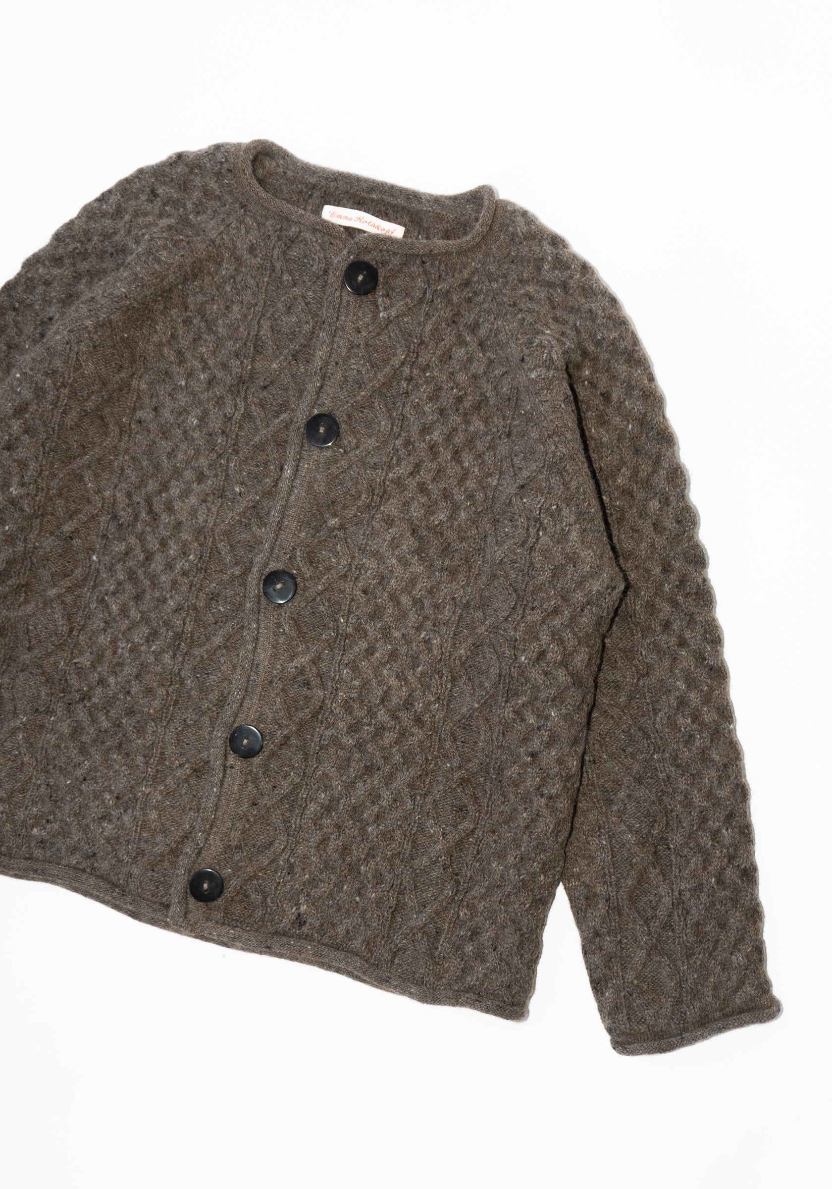 Gardeners Cable Cardigan in Mushroom