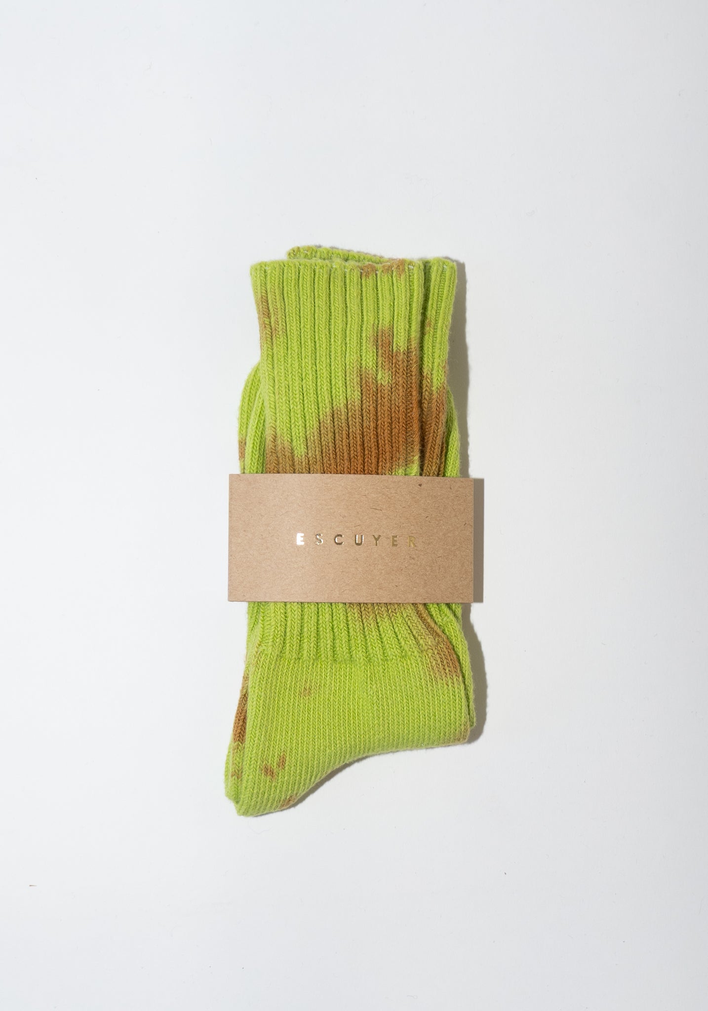 Tie Dye Socks in Rust and Lime