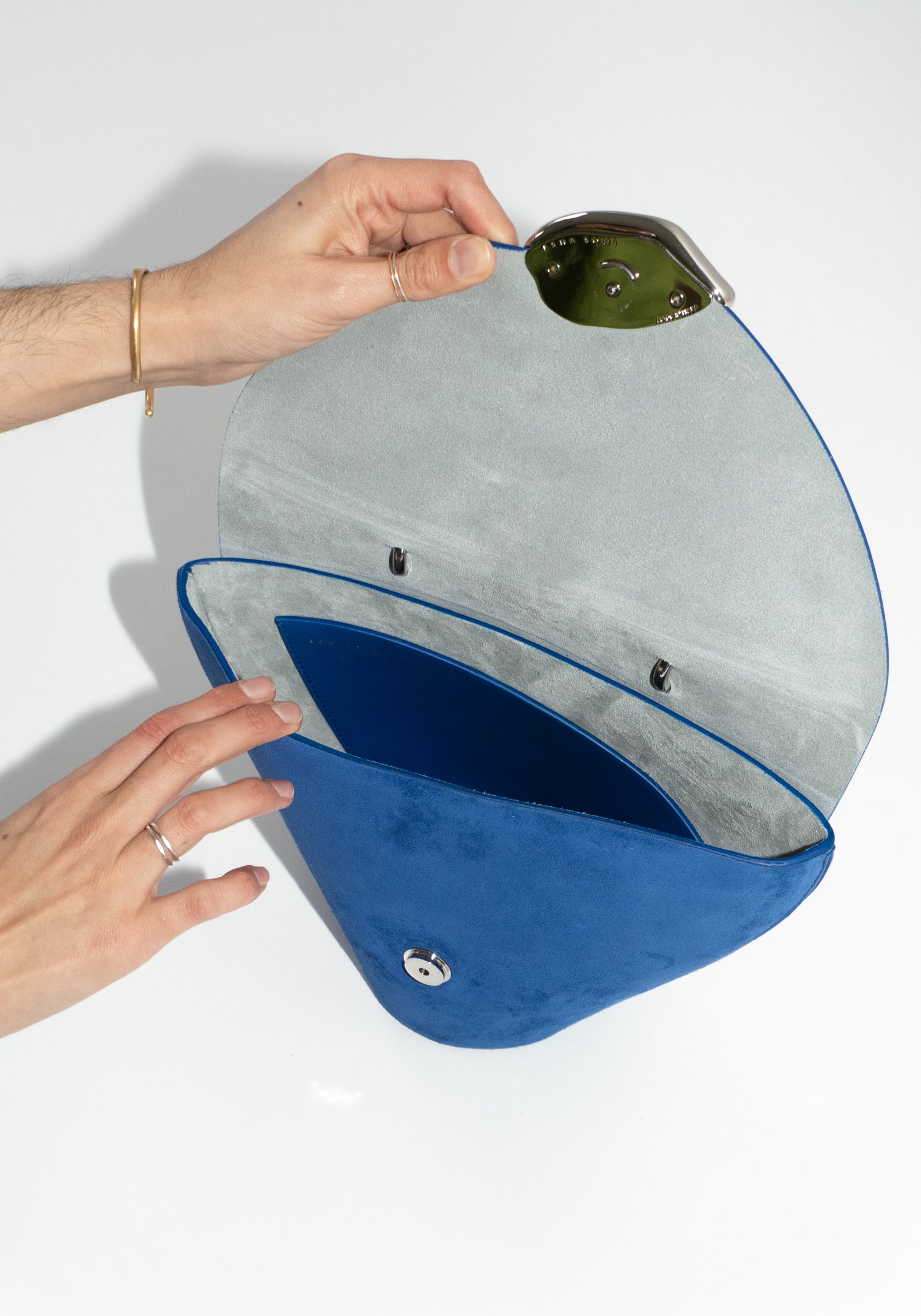 The Orb Bag in Ultramarine Suede