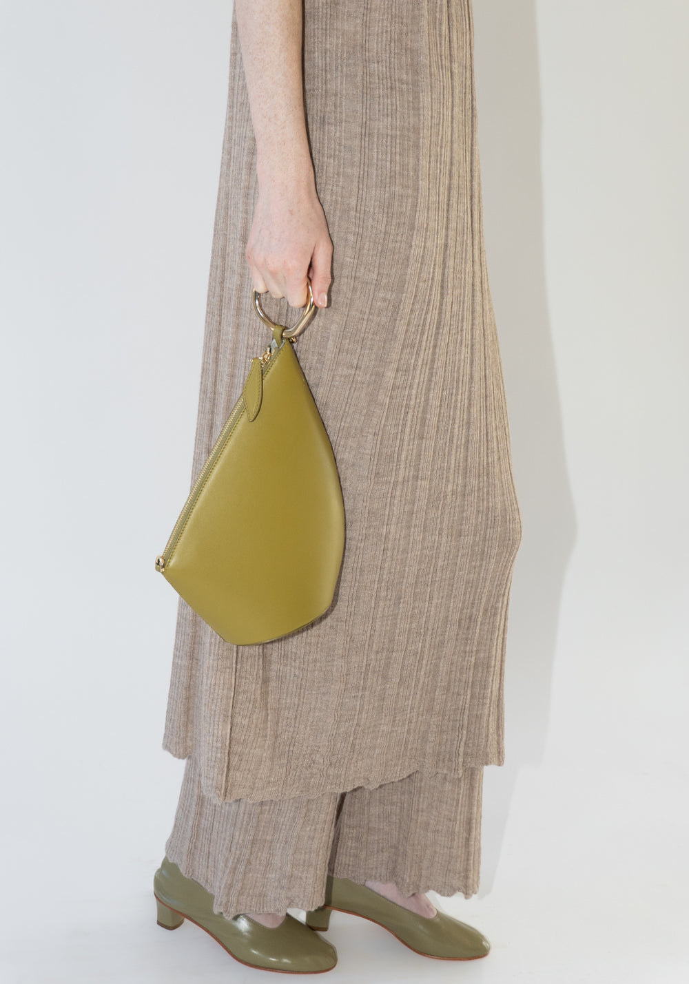 Esha Soni The Slope Bag in Olive French Calf