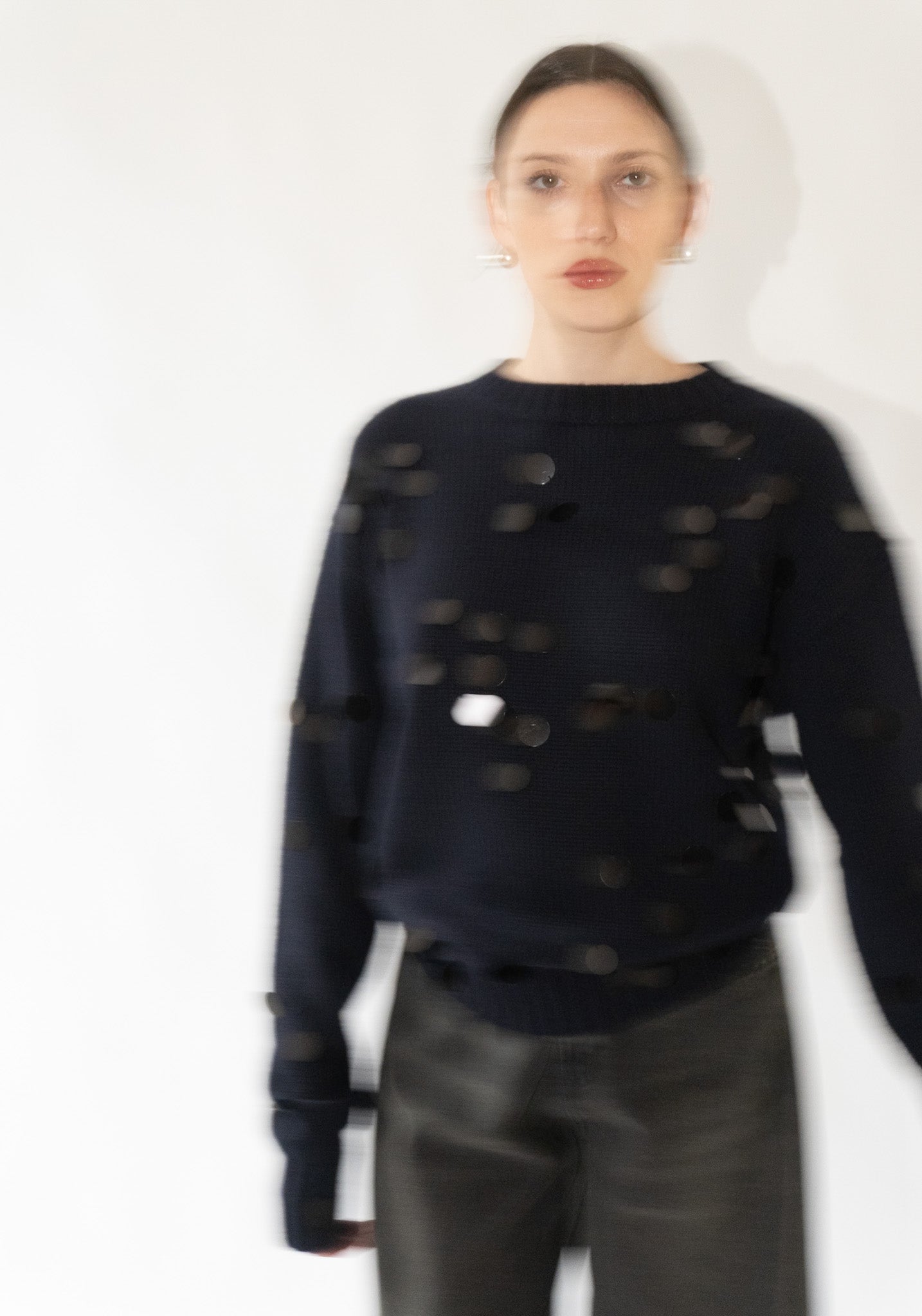 Cashmere Oldie no.373 Sweater in Navy Sequins