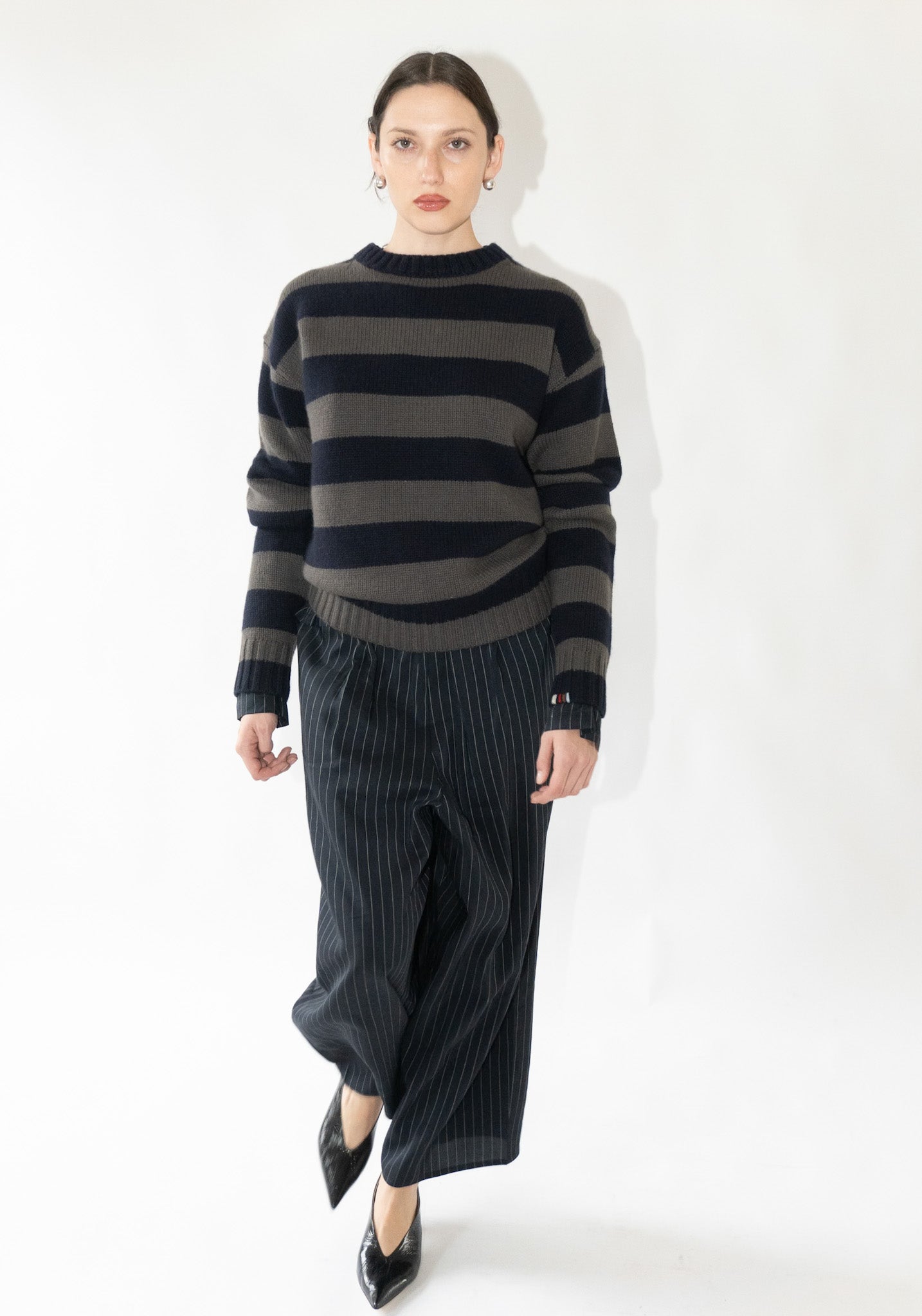 Cashmere Oldie no.373 Sweater in Road Stripe