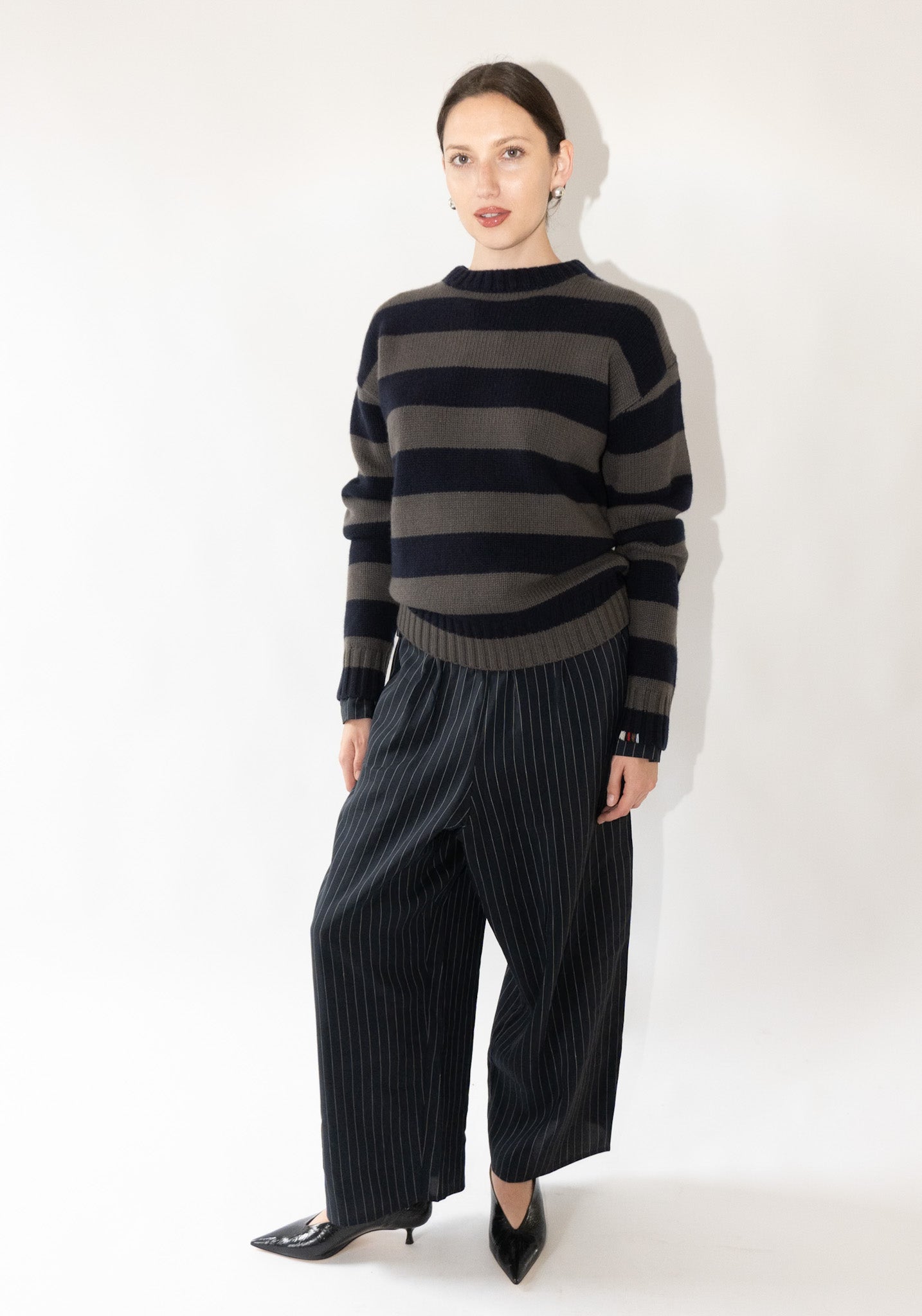 Cashmere Oldie no.373 Sweater in Road Stripe