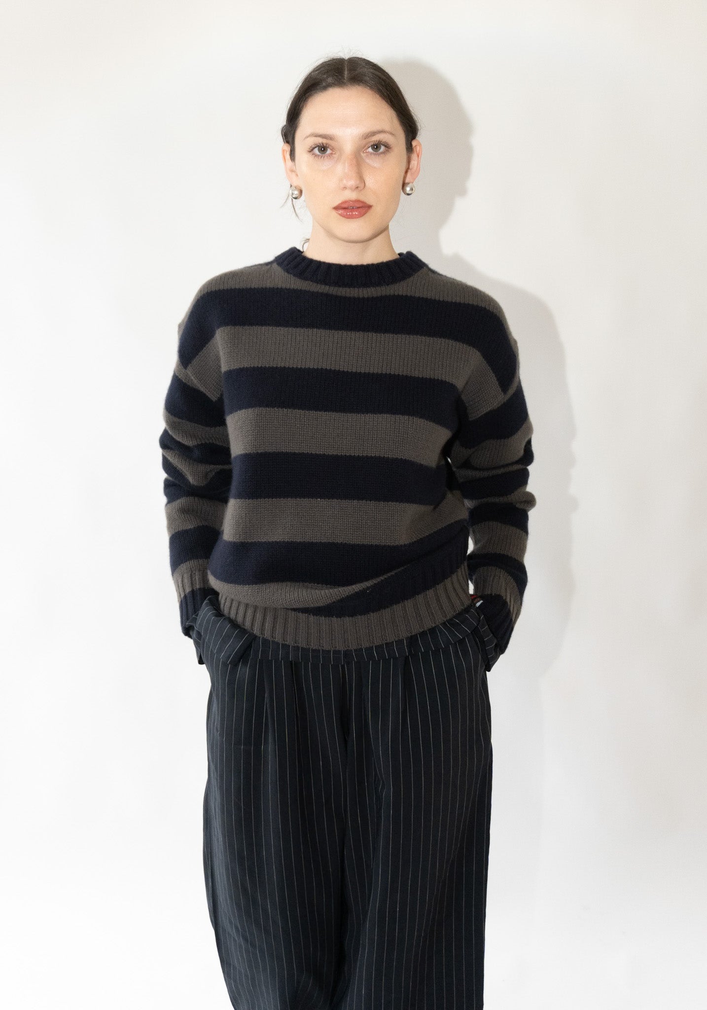 Cashmere Oldie no.373 Sweater in Road Stripe