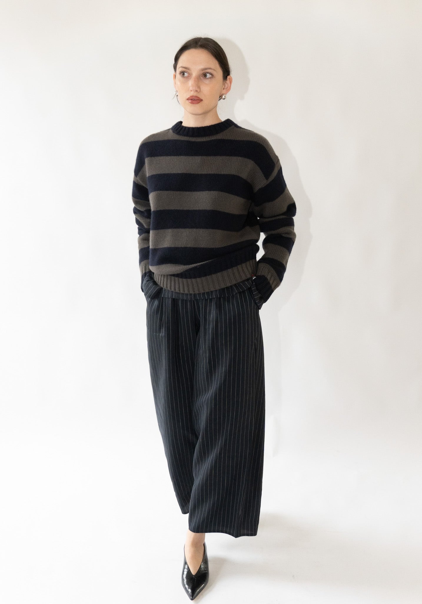 Cashmere Oldie no.373 Sweater in Road Stripe