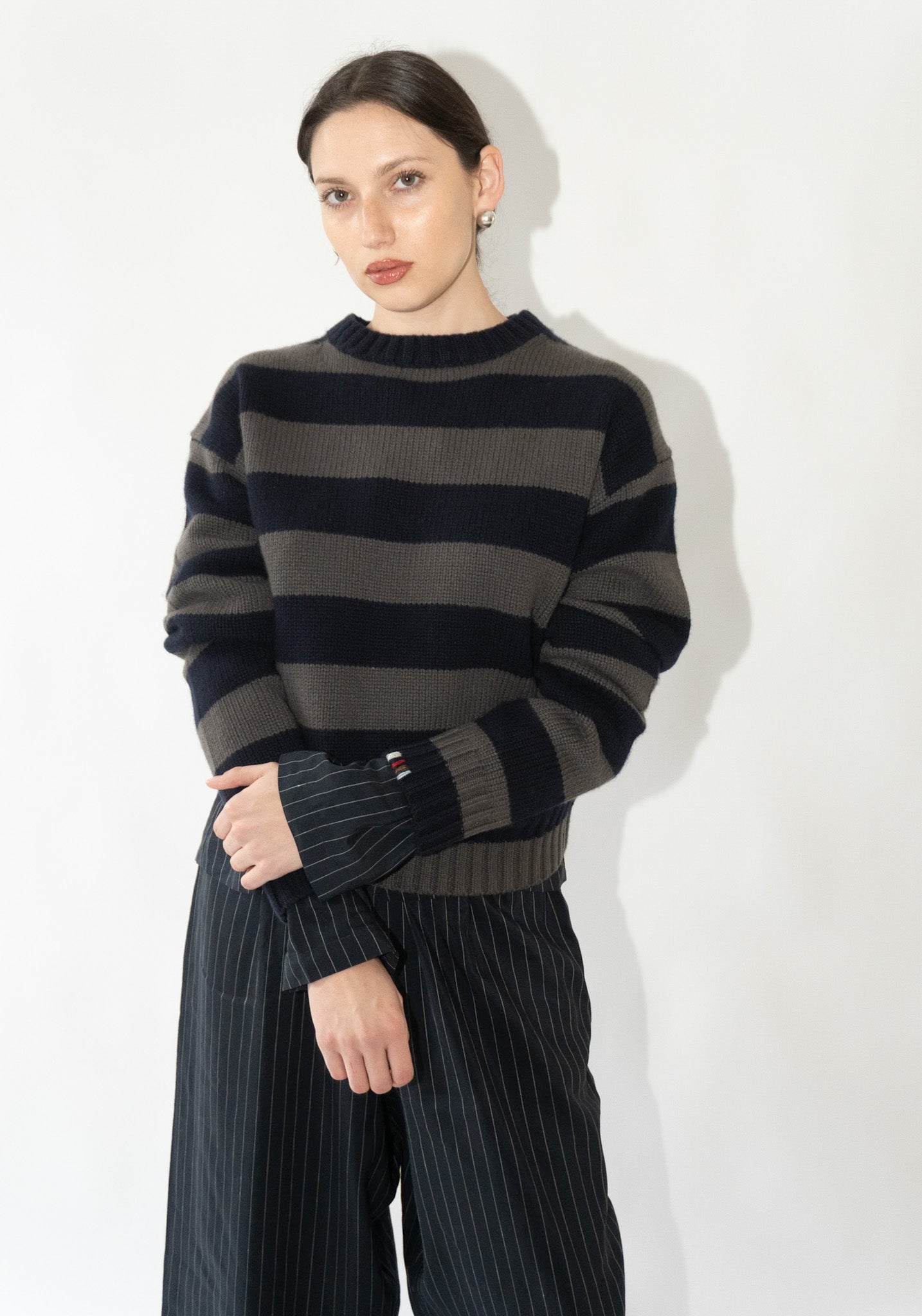 Cashmere Oldie no.373 Sweater in Road Stripe