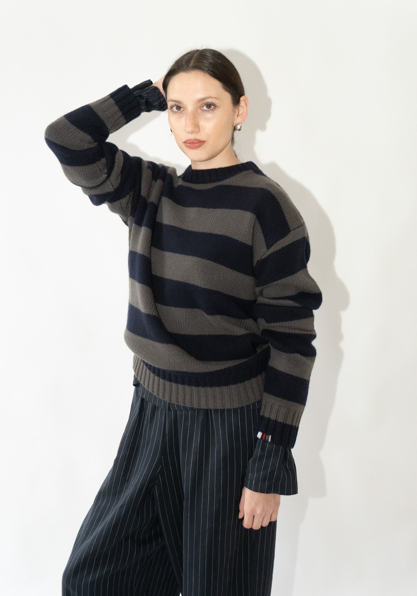 Cashmere Oldie no.373 Sweater in Road Stripe