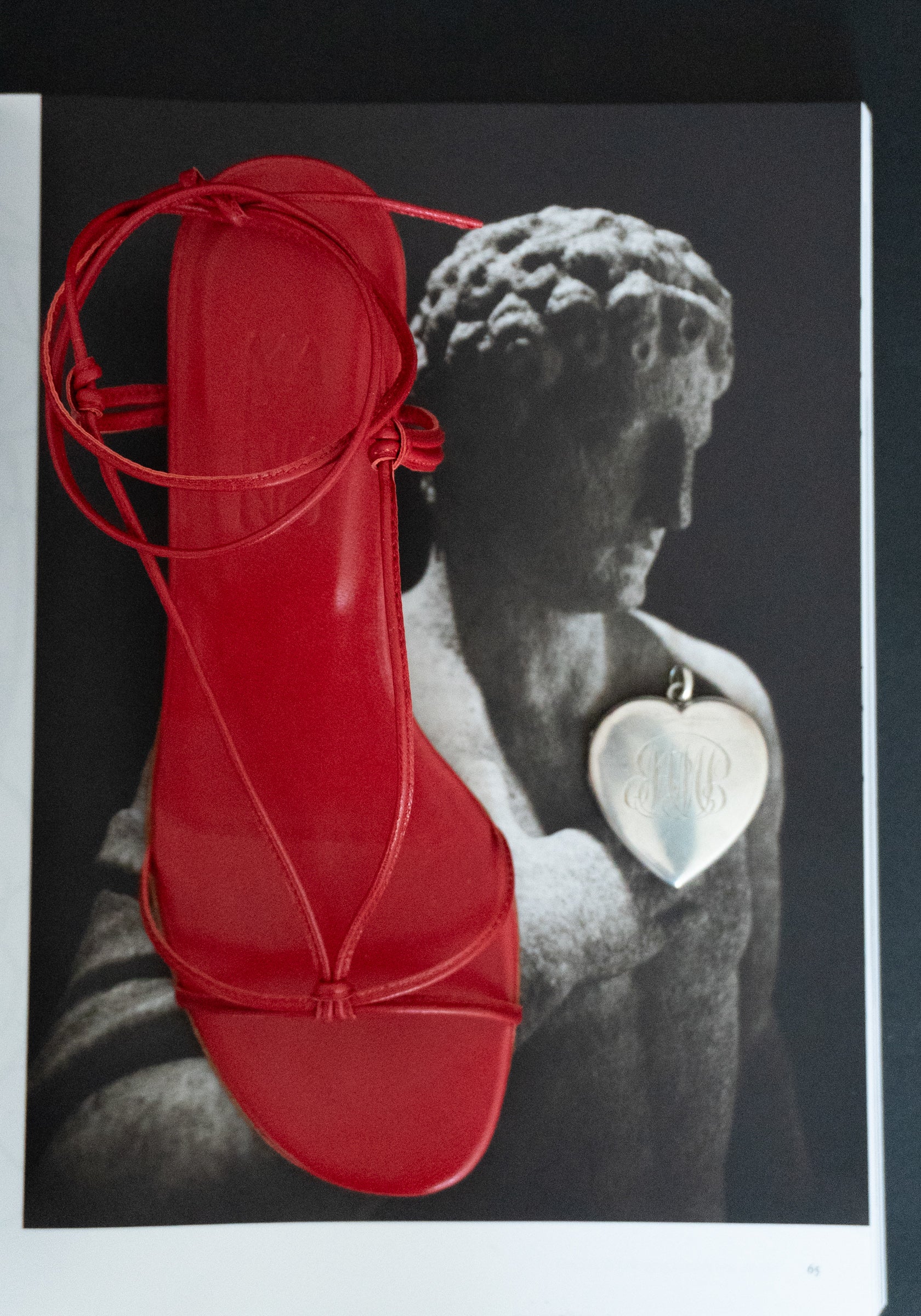 Spaghetti Sandals in Red