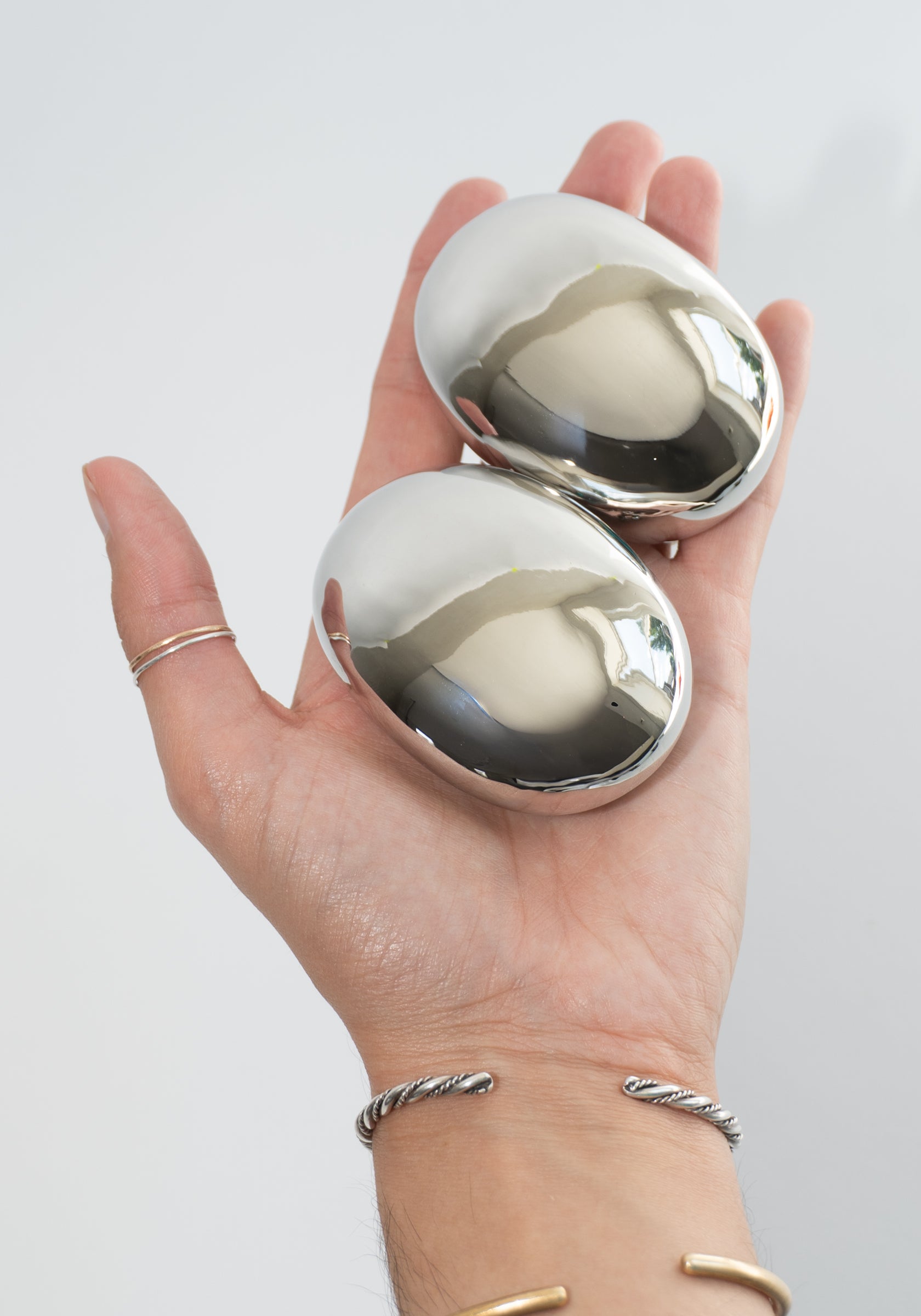 Ficcare Alexis Large Oval Barrette in Silver