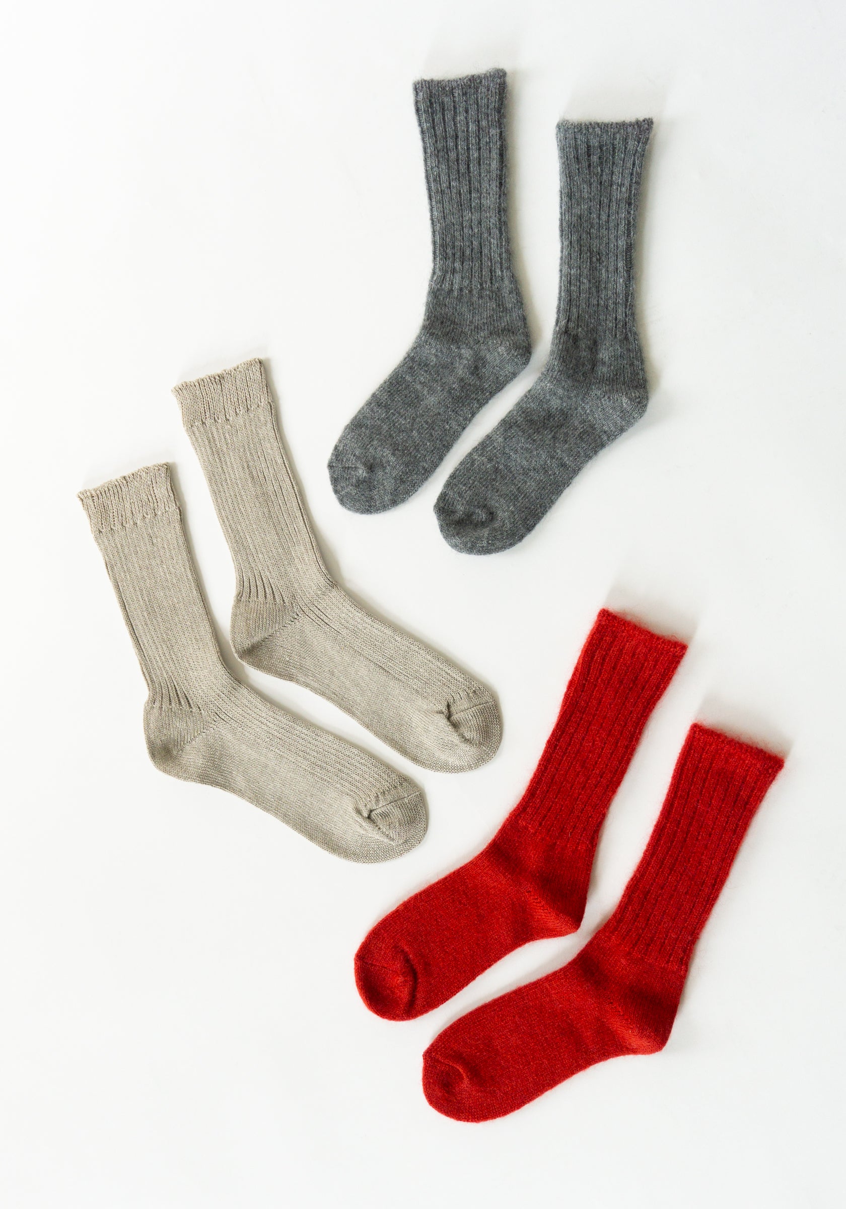 Fog Linen Mohair Socks in Grey
