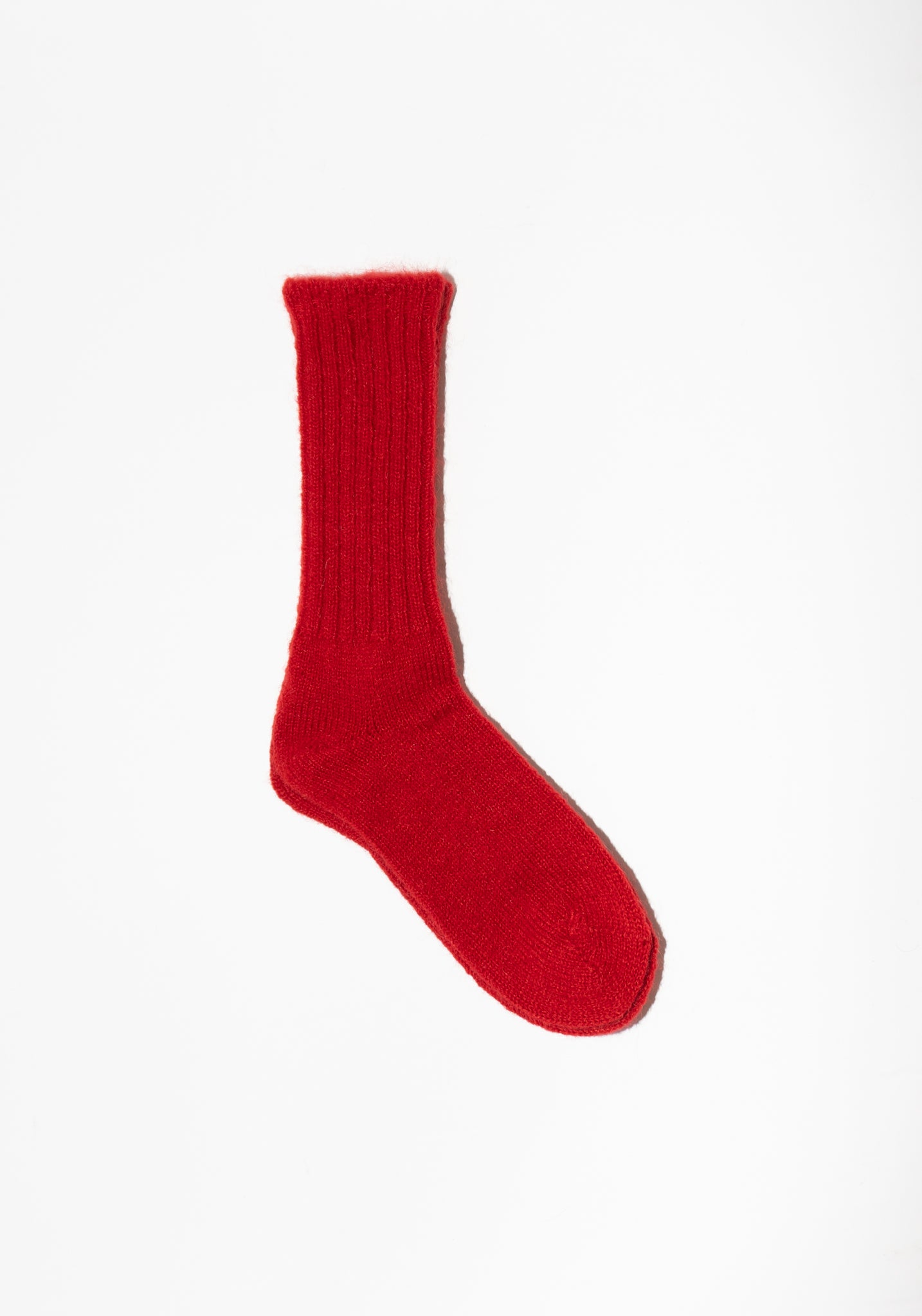 Fog Linen Mohair Socks in Red