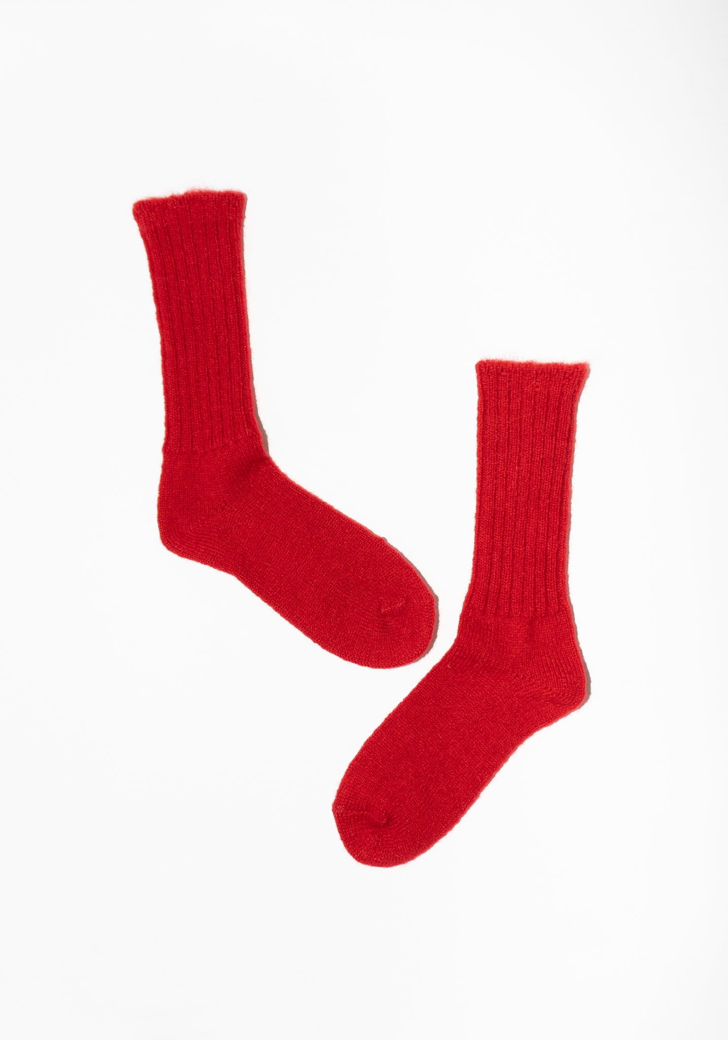 Fog Linen Mohair Socks in Red