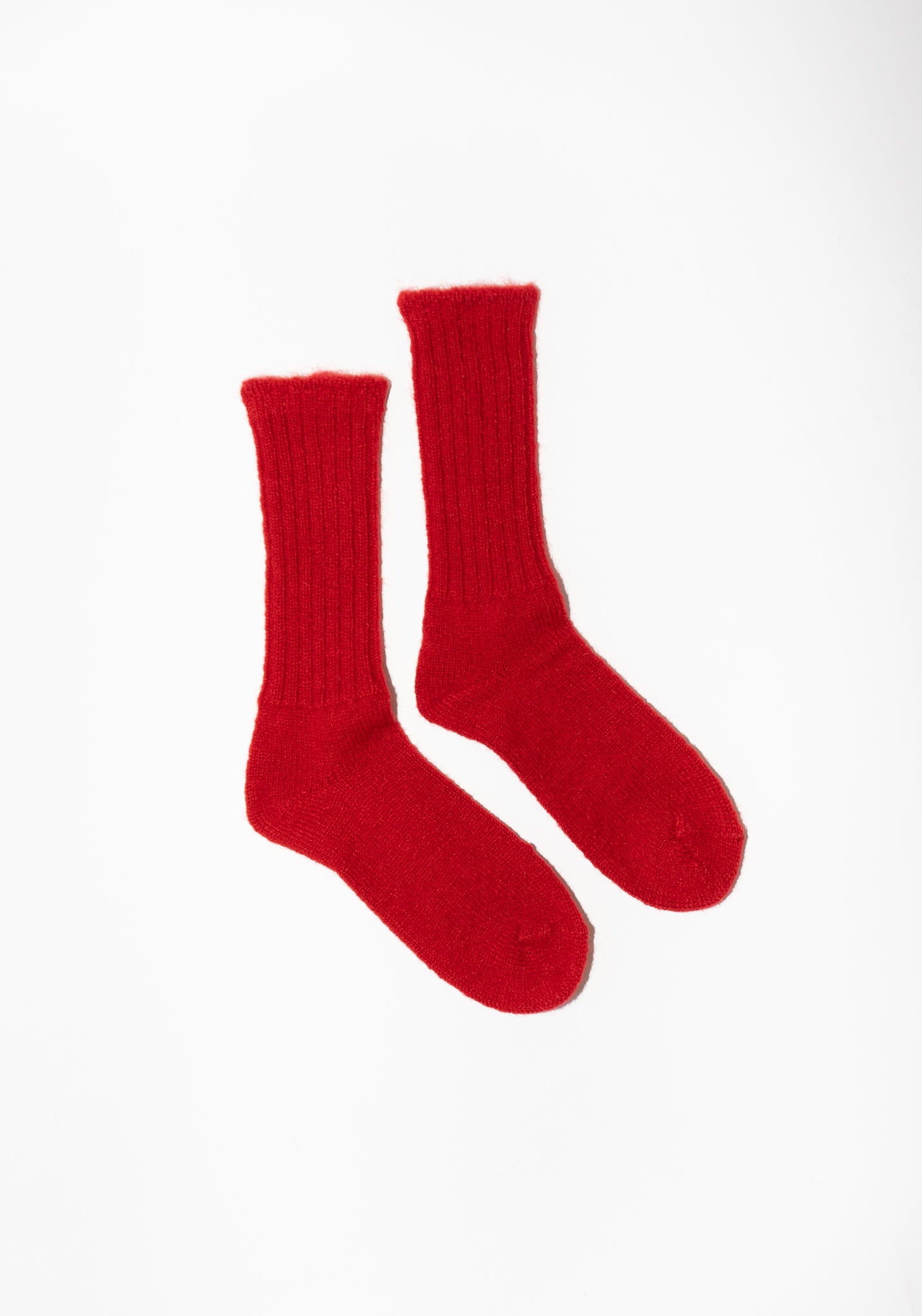 Fog Linen Mohair Socks in Red