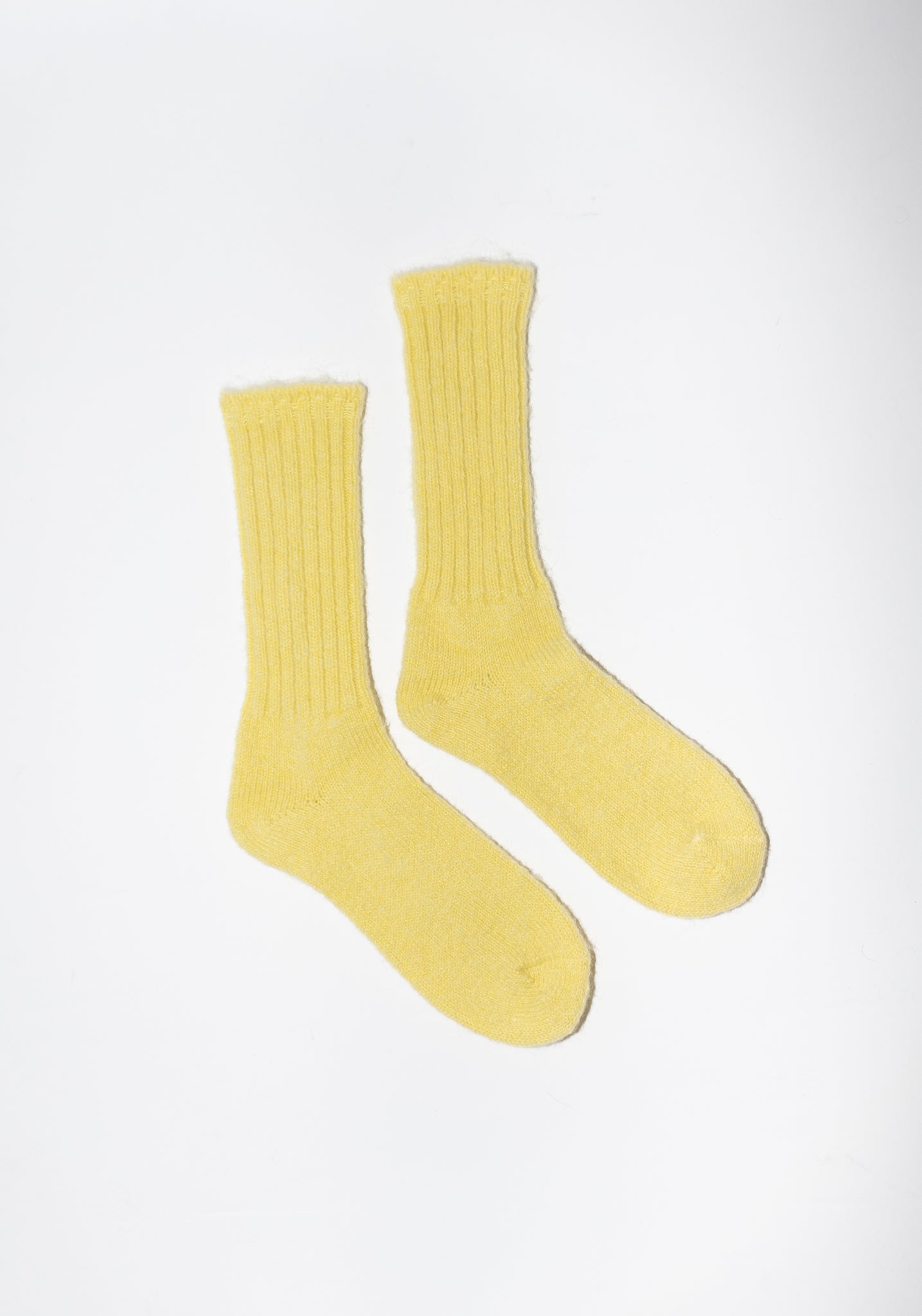 Fog Linen Mohair Socks in Yellow