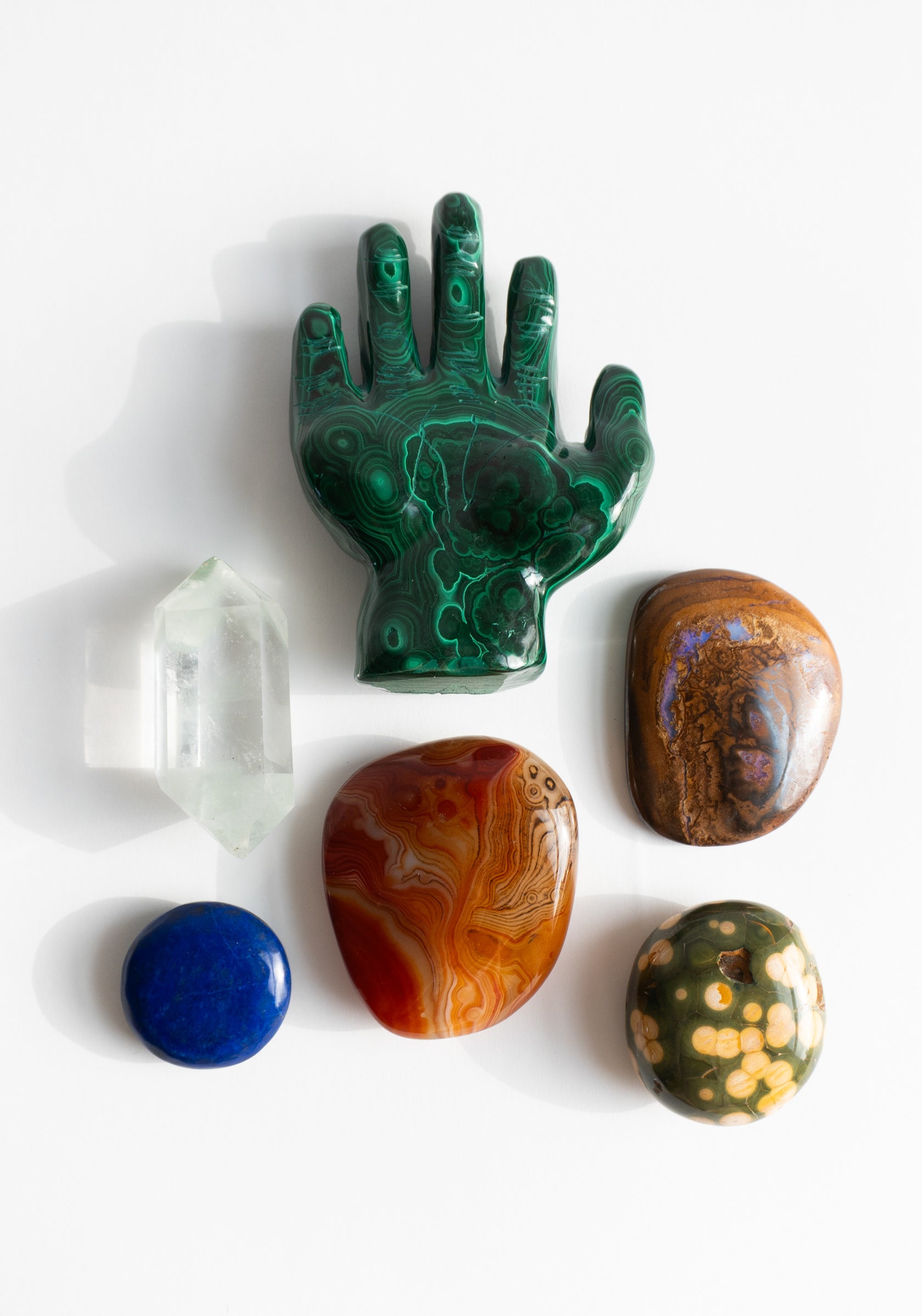 Hand Carved Malachite Hand Totem