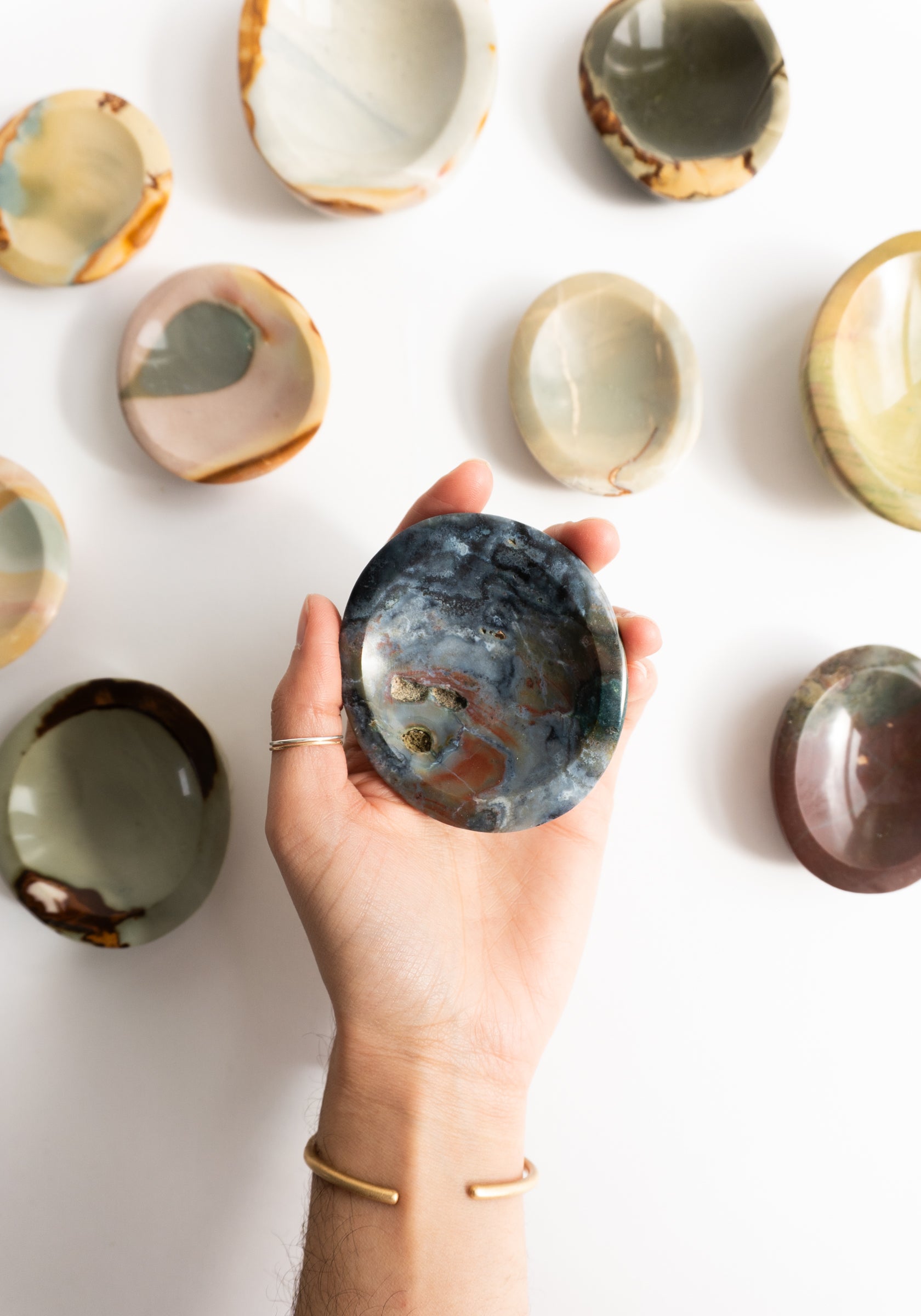 Assorted Jasper Stone Dishes
