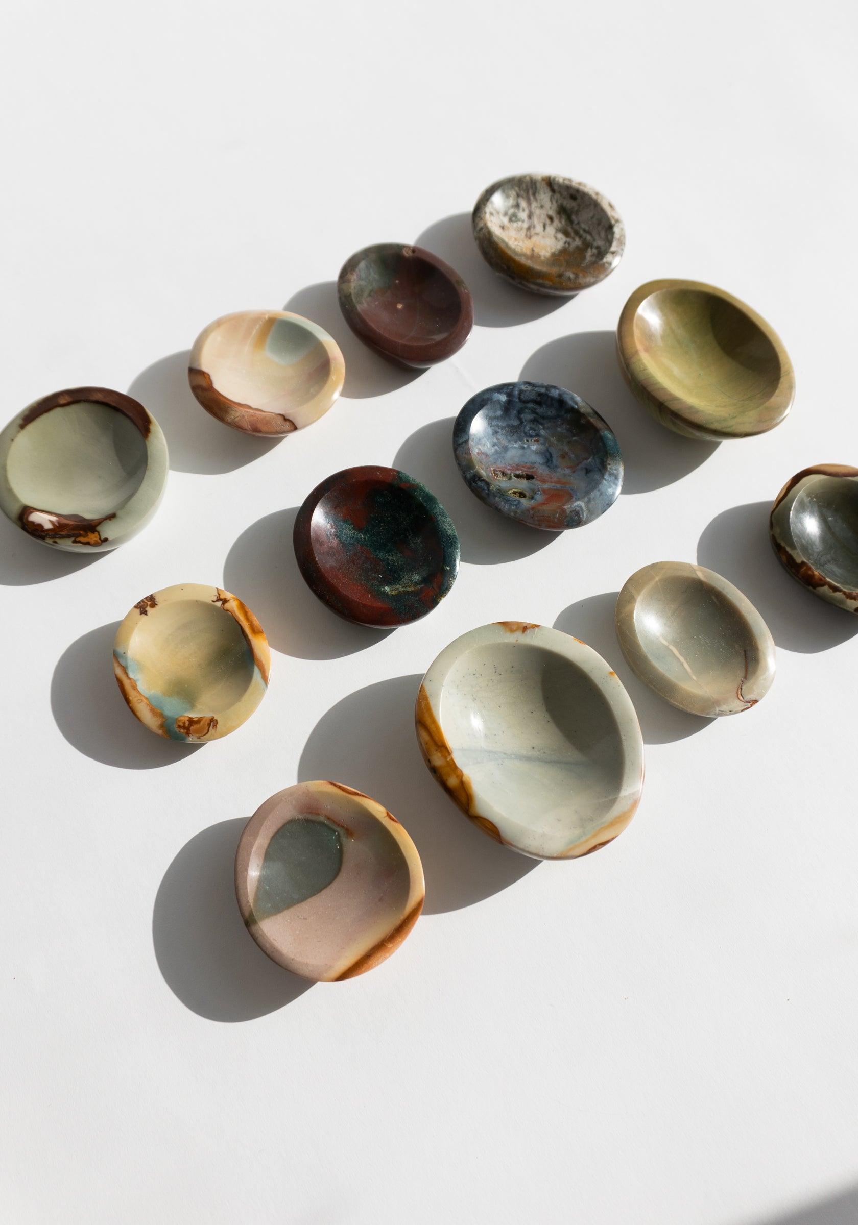 Assorted Jasper Stone Dishes