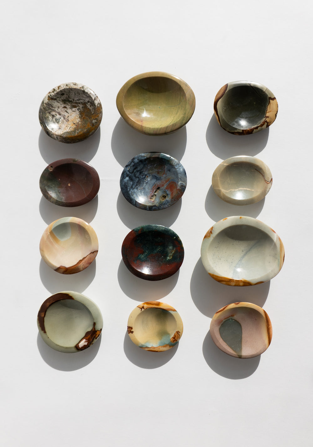 Assorted Jasper Stone Dishes