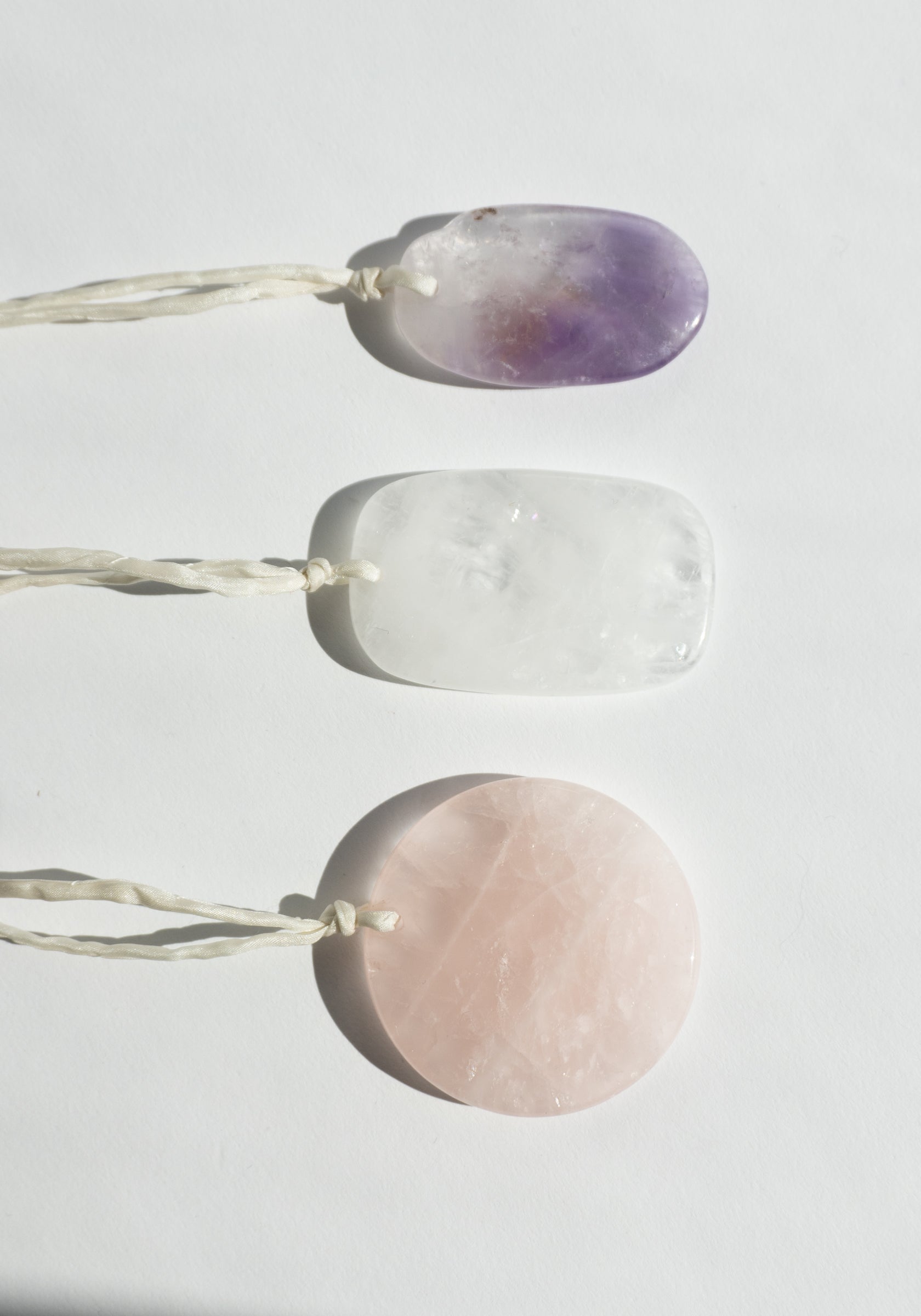 Assorted Carved Quartz Pendant Necklaces