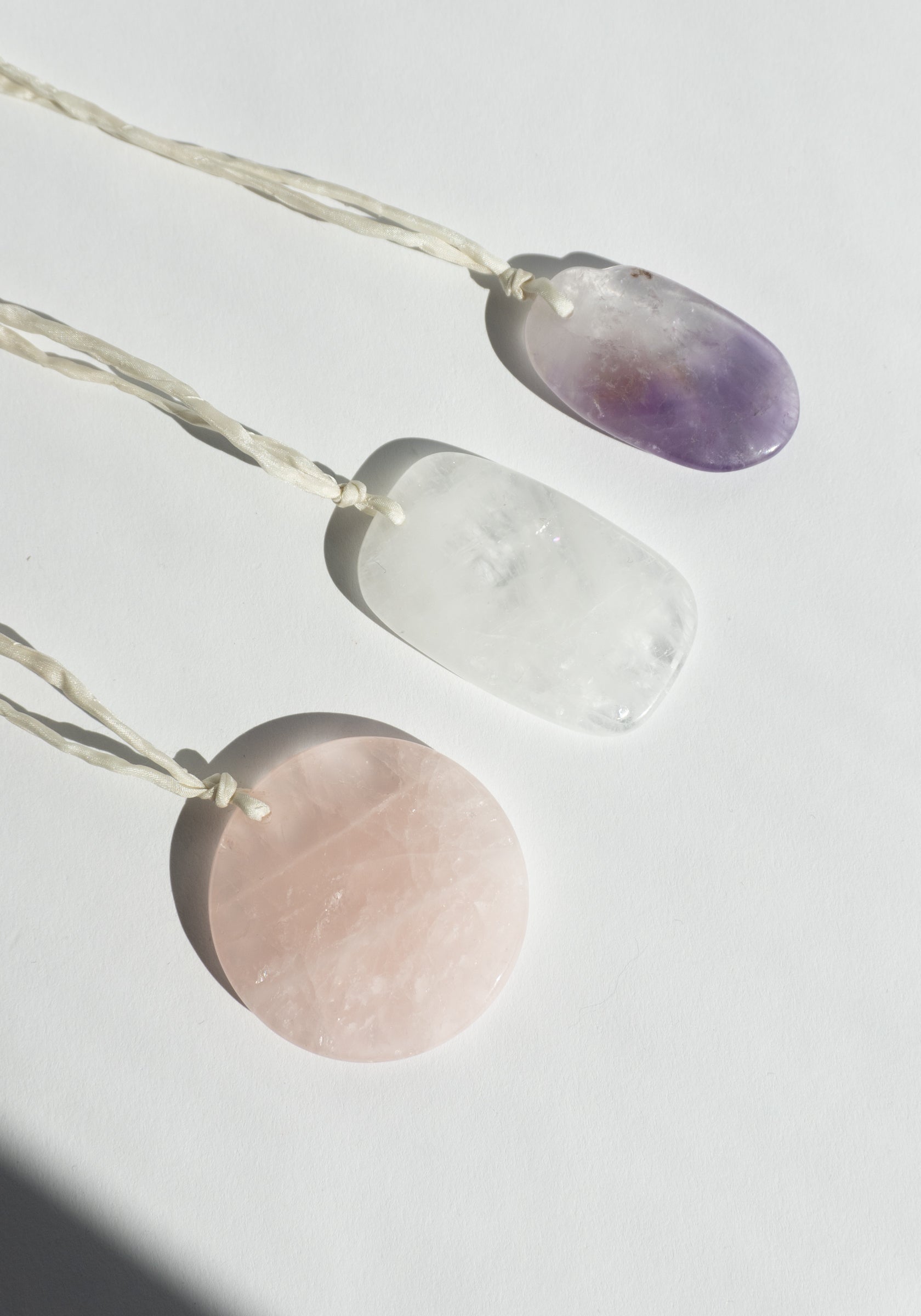 Assorted Carved Quartz Pendant Necklaces