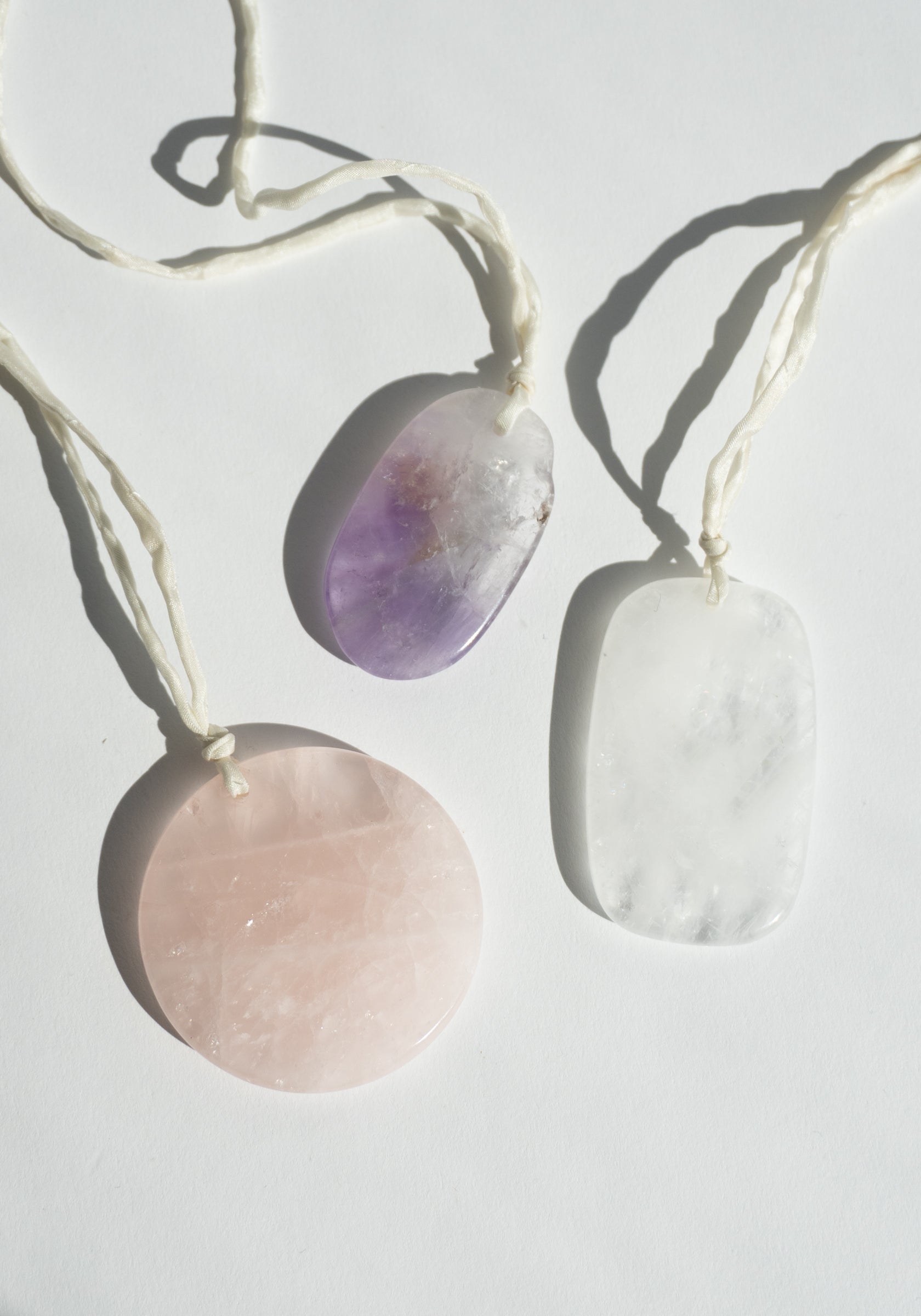 Assorted Carved Quartz Pendant Necklaces