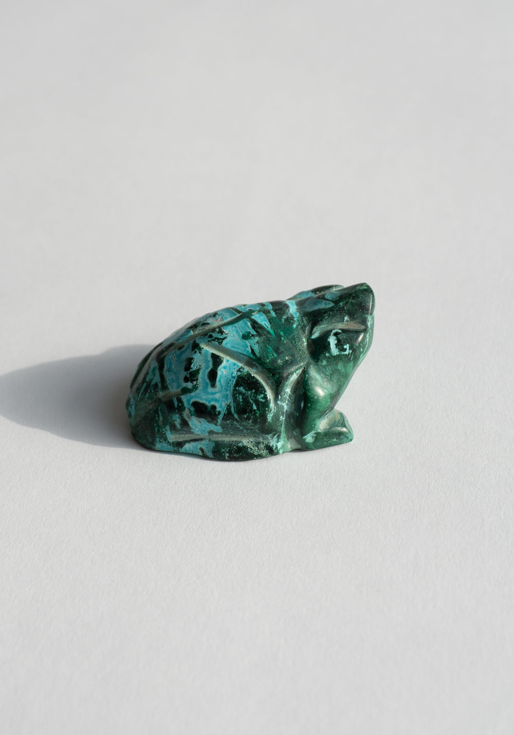 Hand Carved Chrysocolla Frog