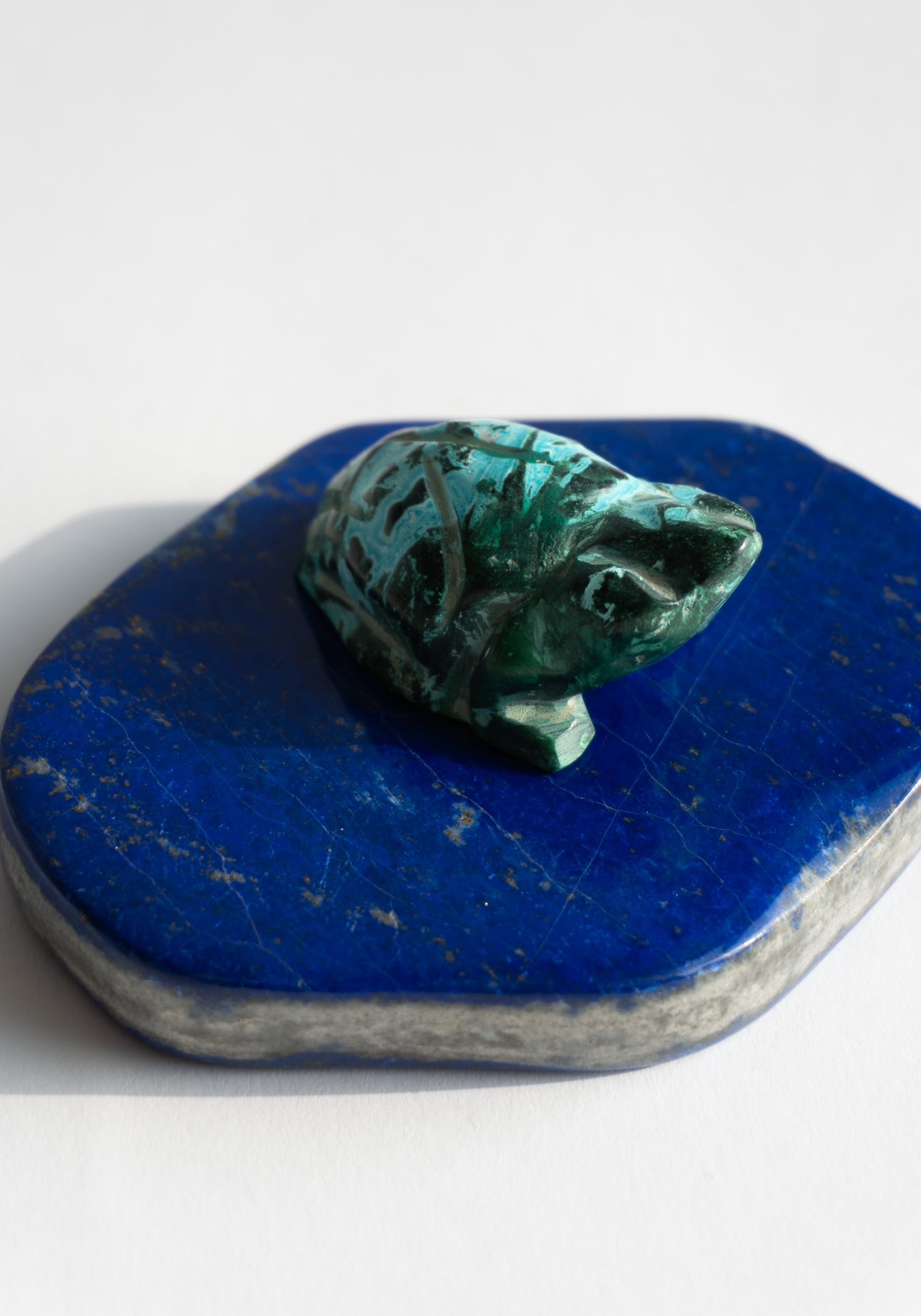 Hand Carved Chrysocolla Frog
