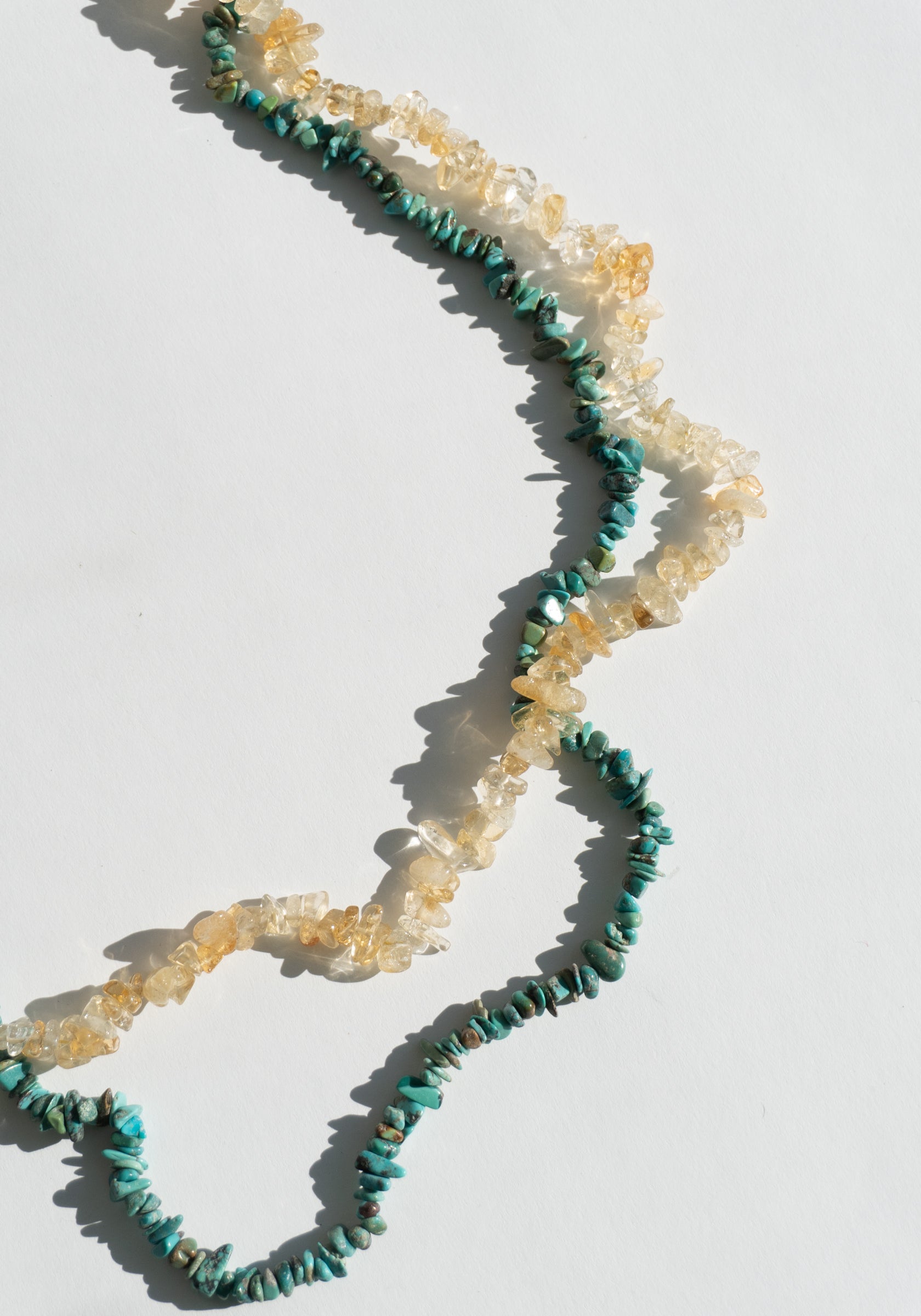 Long Citrine Beaded Necklace