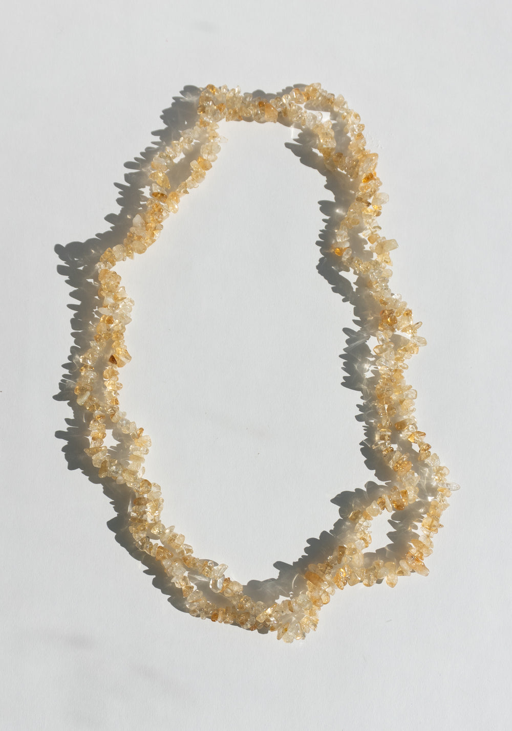Long Citrine Beaded Necklace