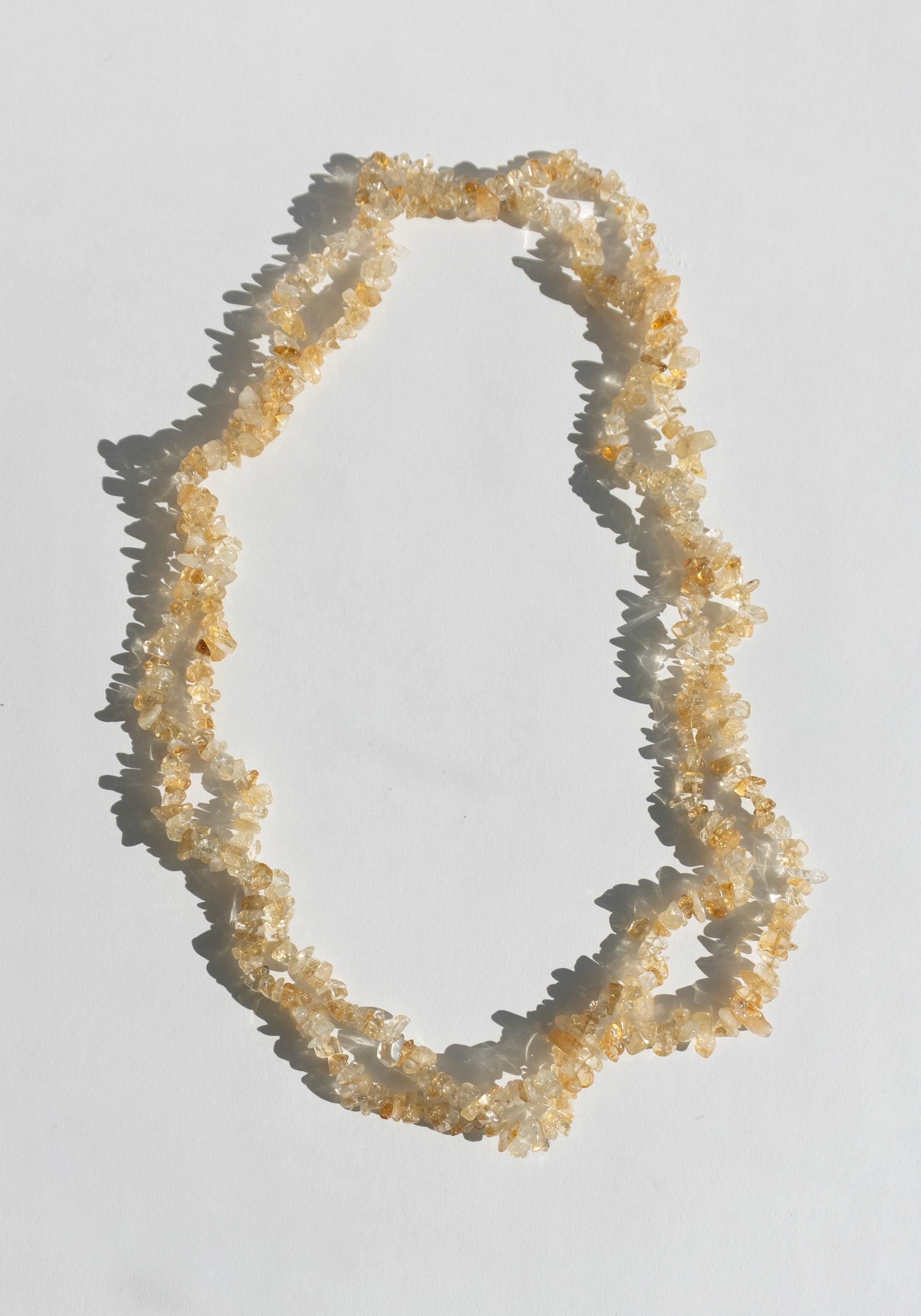 Long Citrine Beaded Necklace