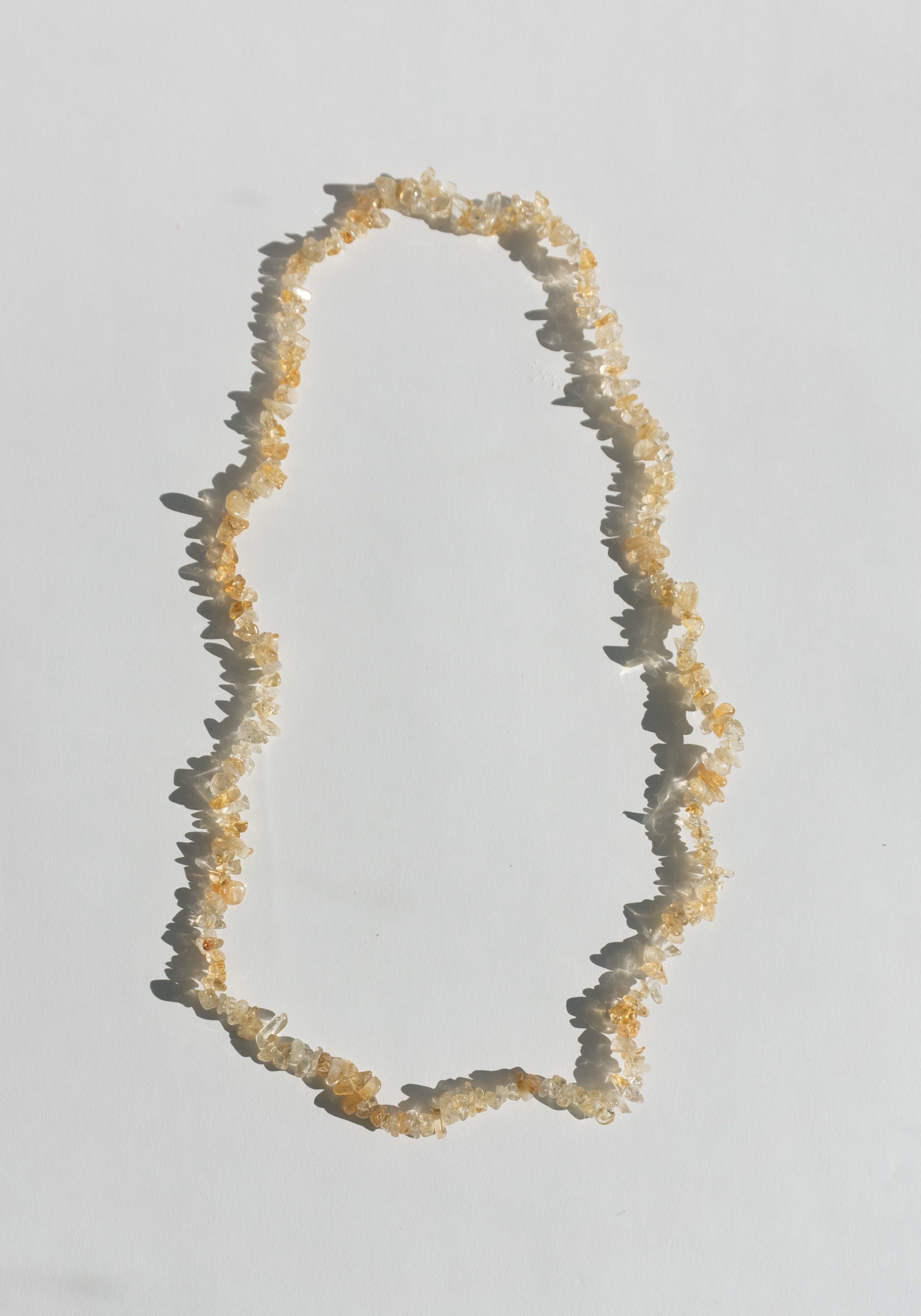 Long Citrine Beaded Necklace