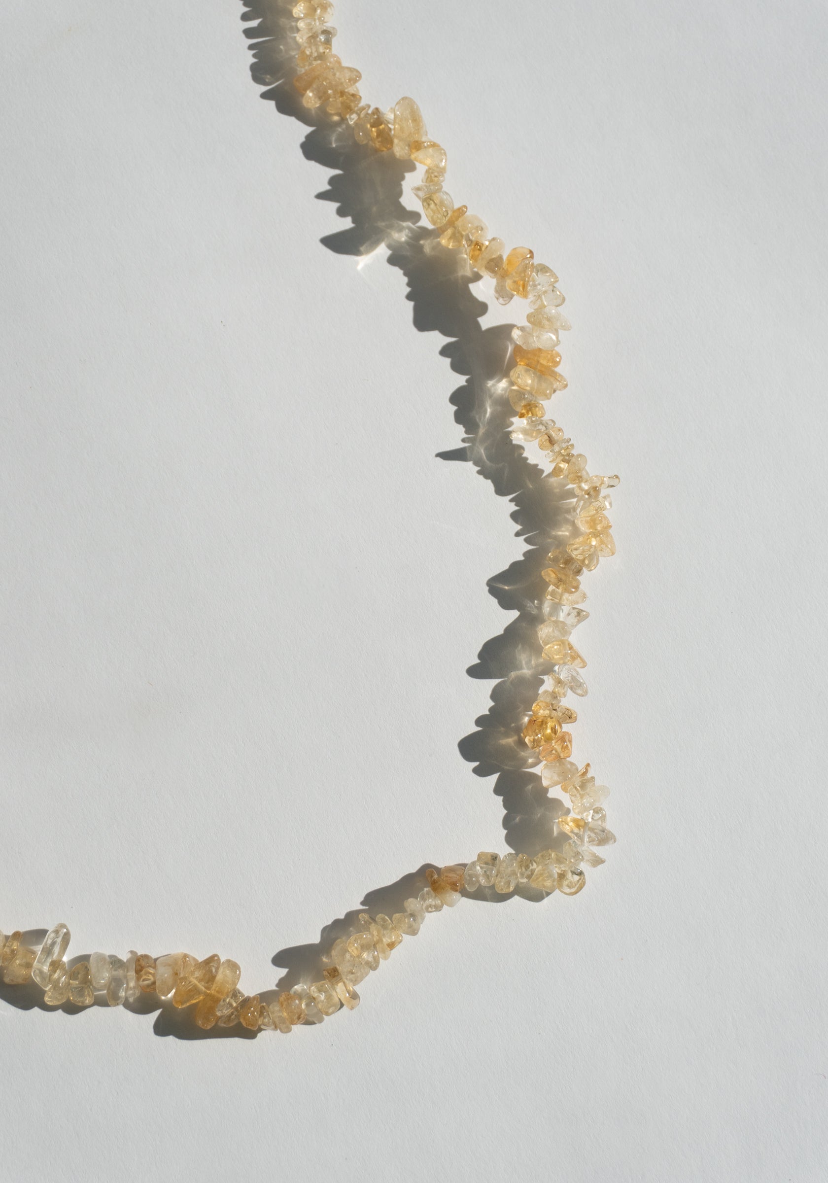 Long Citrine Beaded Necklace