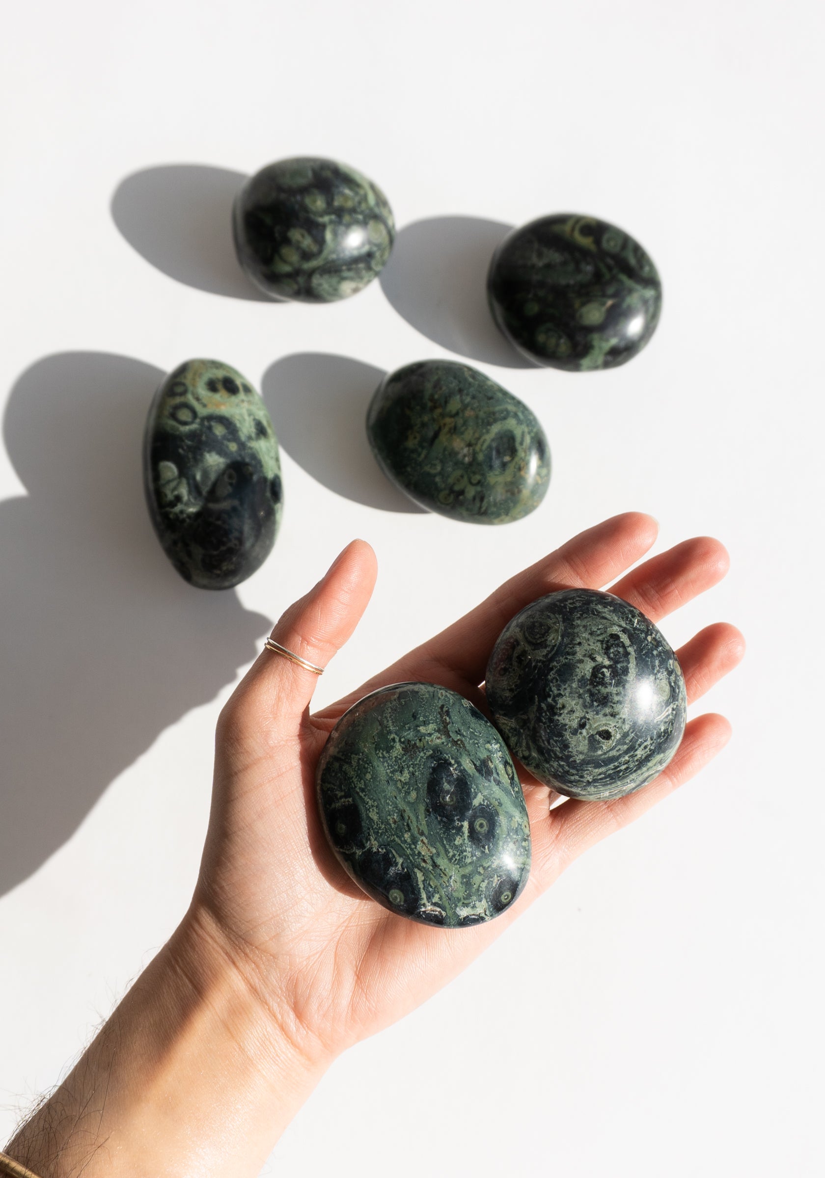 Crocodile Jasper Palm Stones