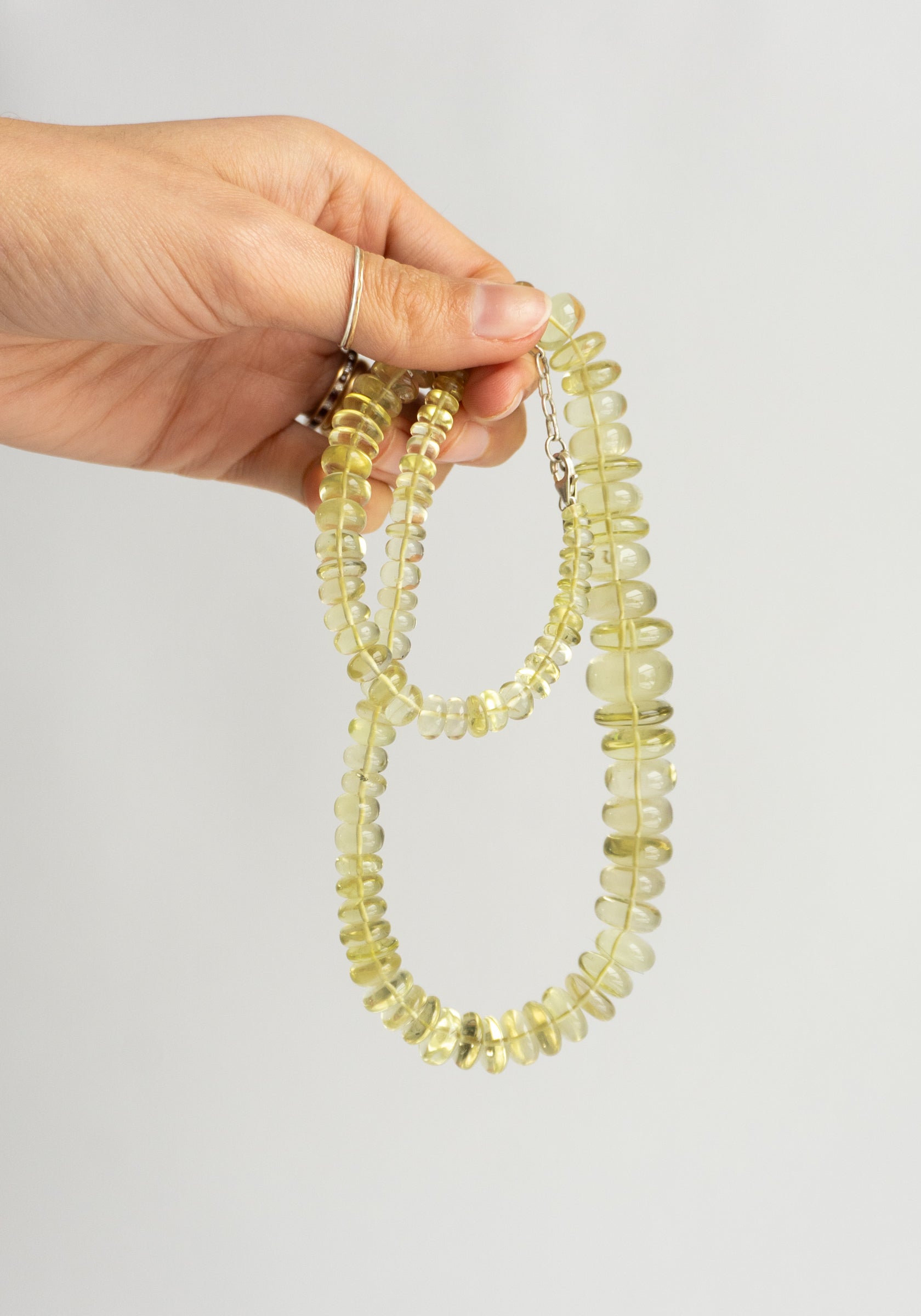 Polished Citrine Beaded Necklace