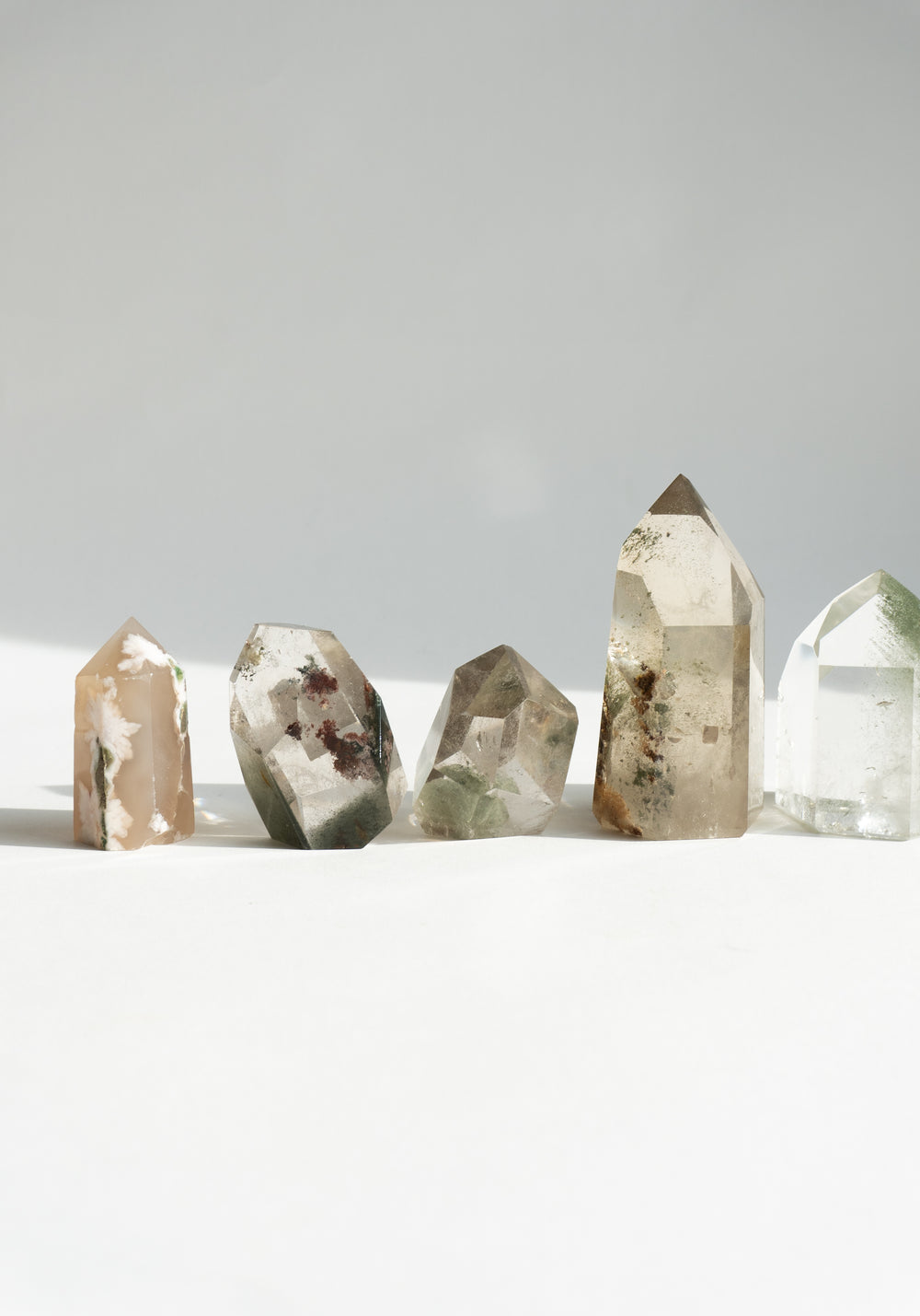 Faceted Lodolite Crystals