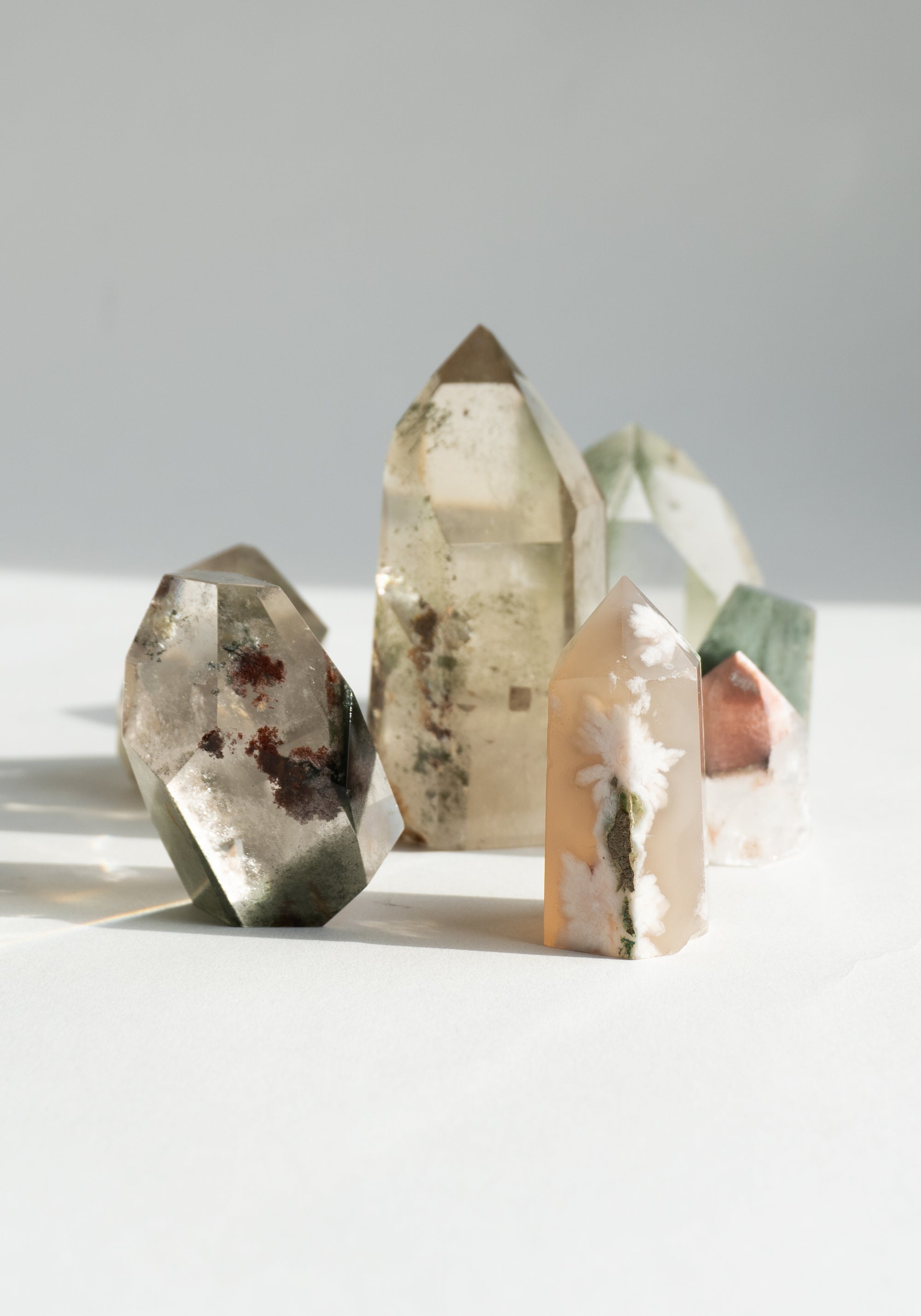 Faceted Lodolite Crystals