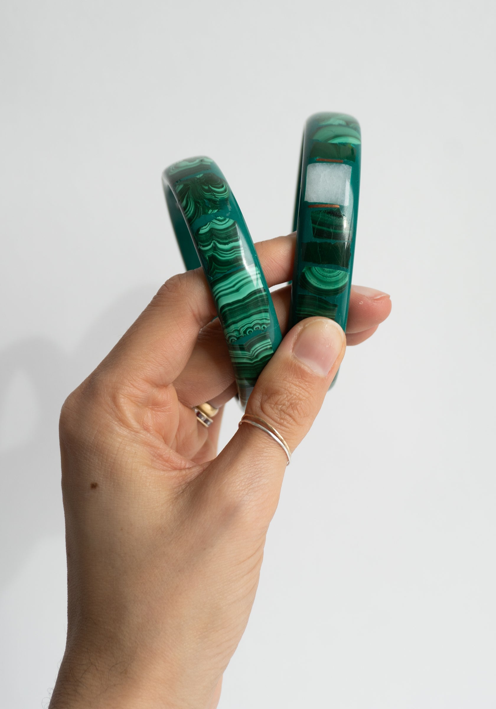 Malachite Inlay Bangle