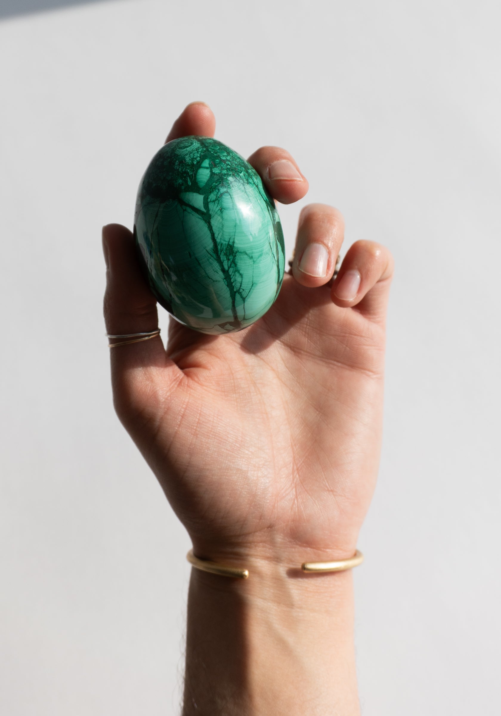Polished Malachite Egg
