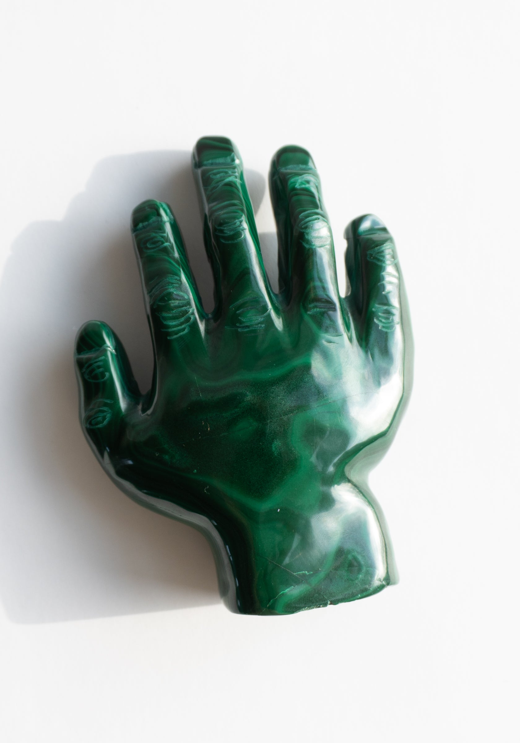 Hand Carved Malachite Hand Totem