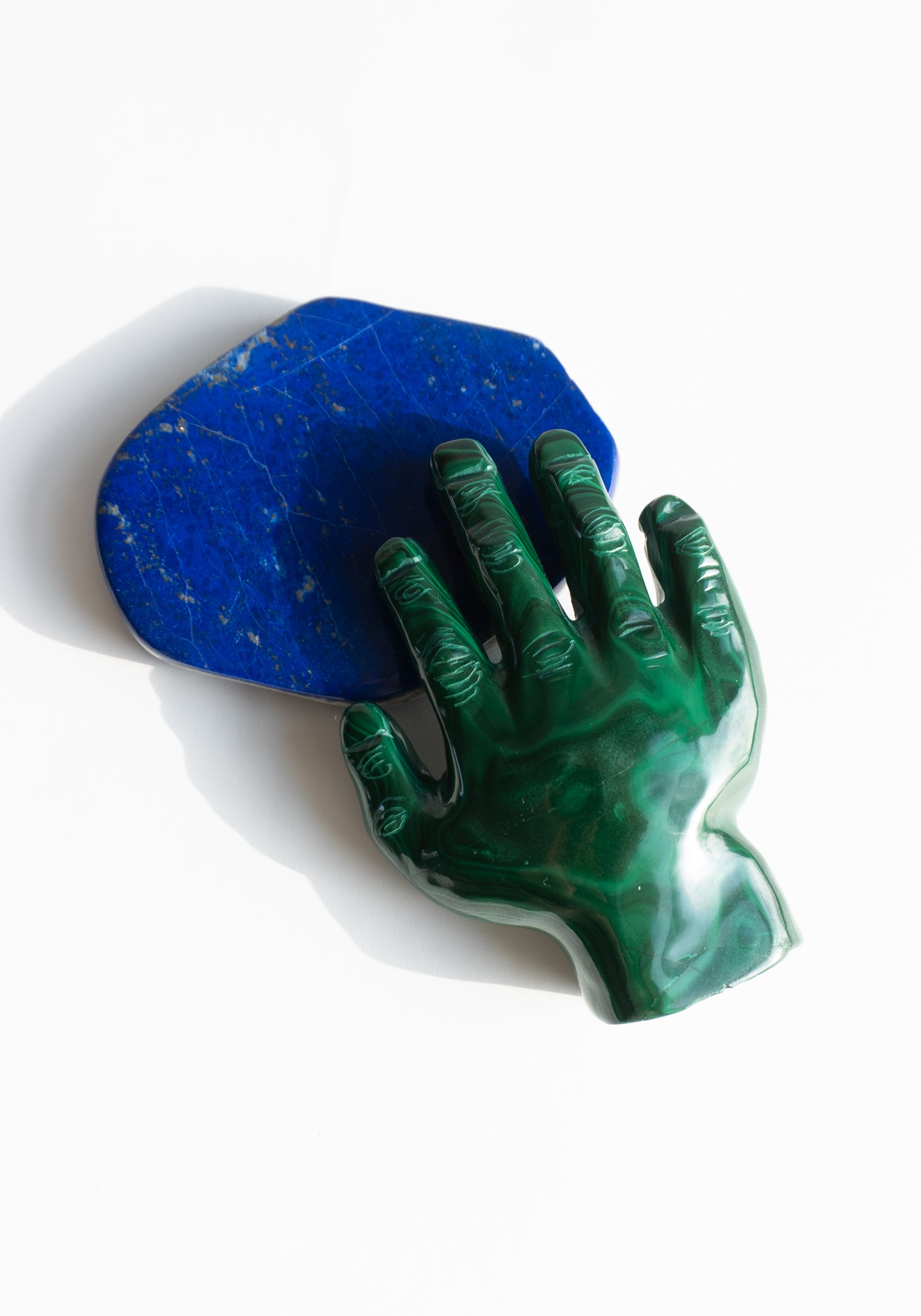 Hand Carved Malachite Hand Totem