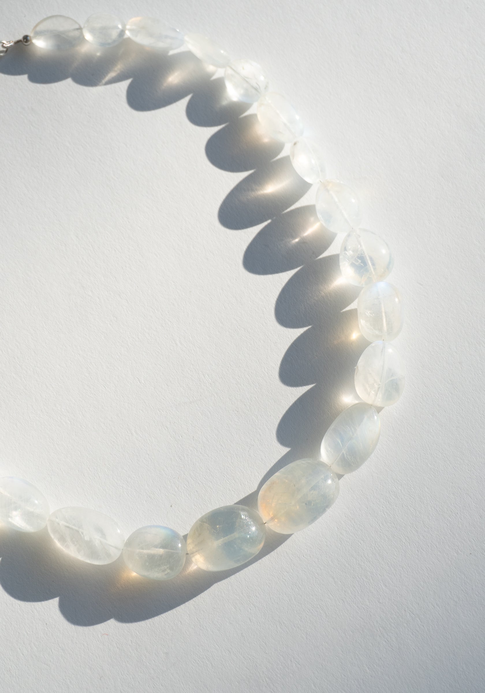 Polished Moonstone Bead Necklace