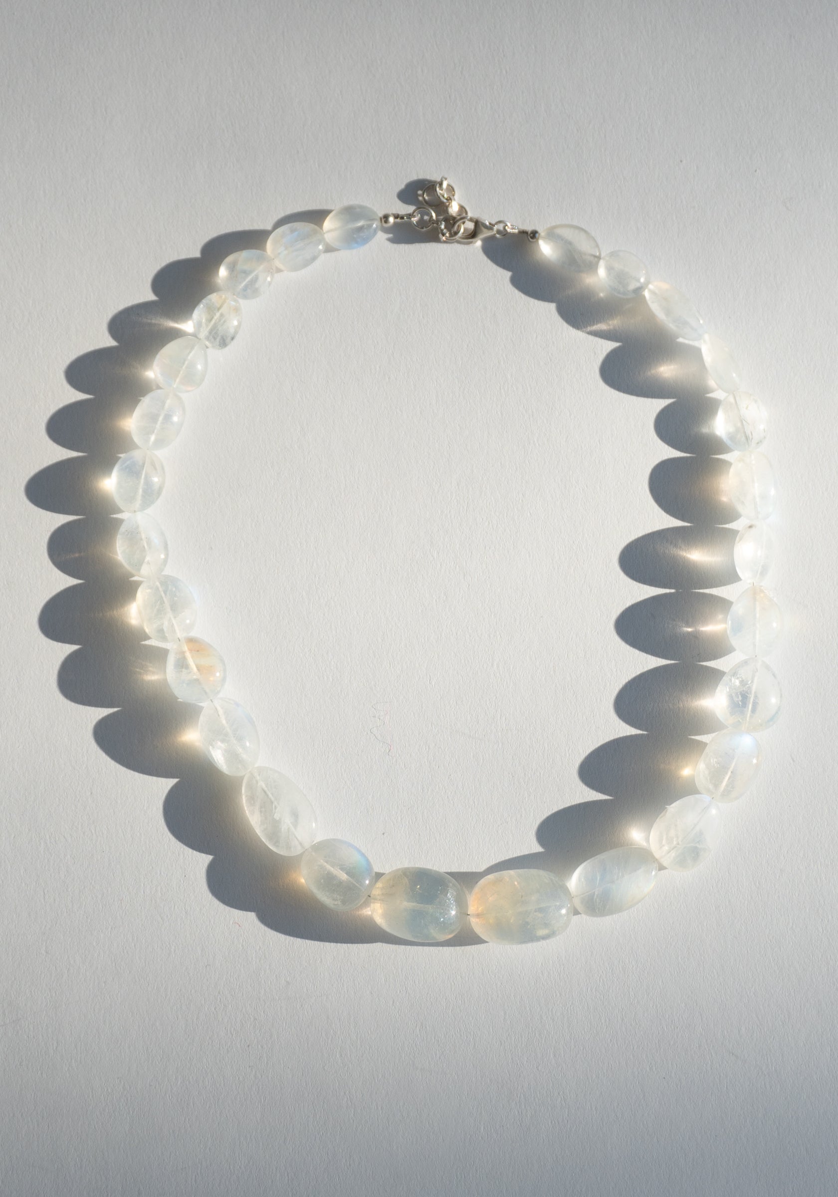 Polished Moonstone Bead Necklace