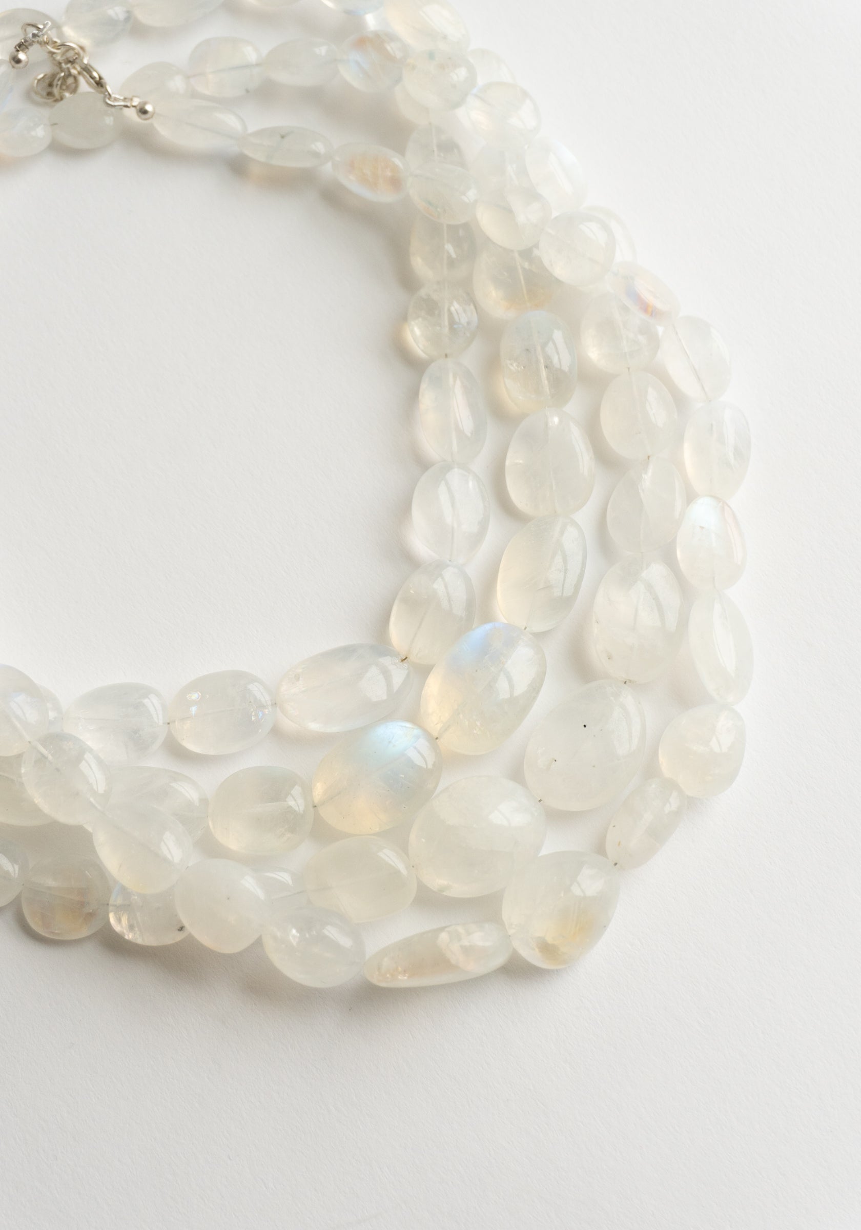 Polished Moonstone Bead Necklace