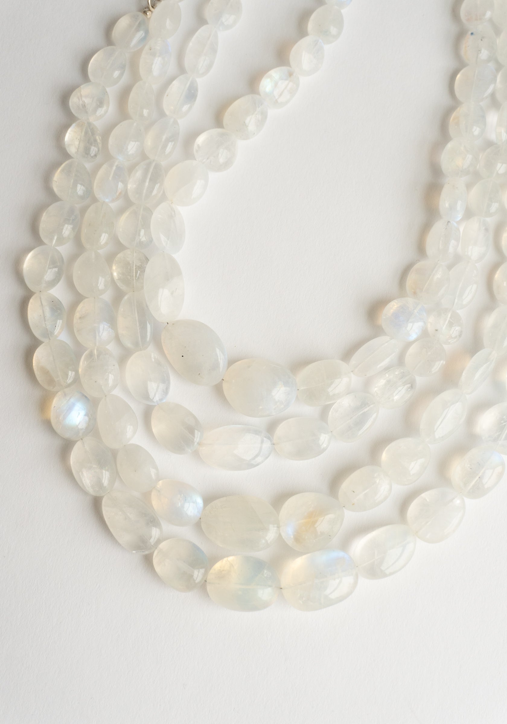 Polished Moonstone Bead Necklace