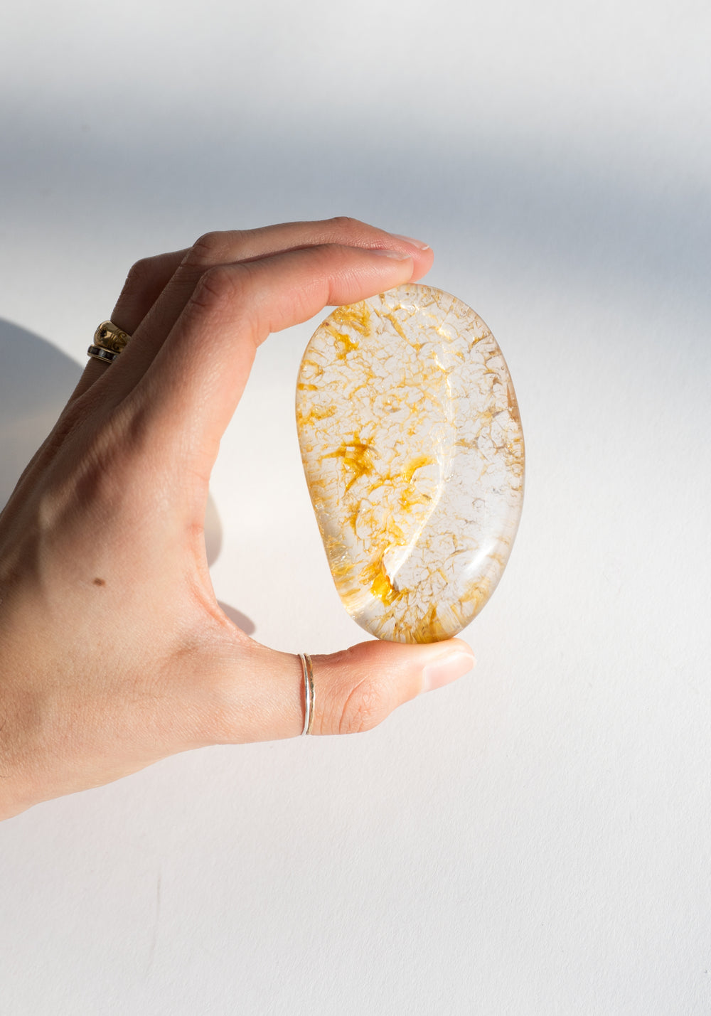 Orange Quartz Palm Stone