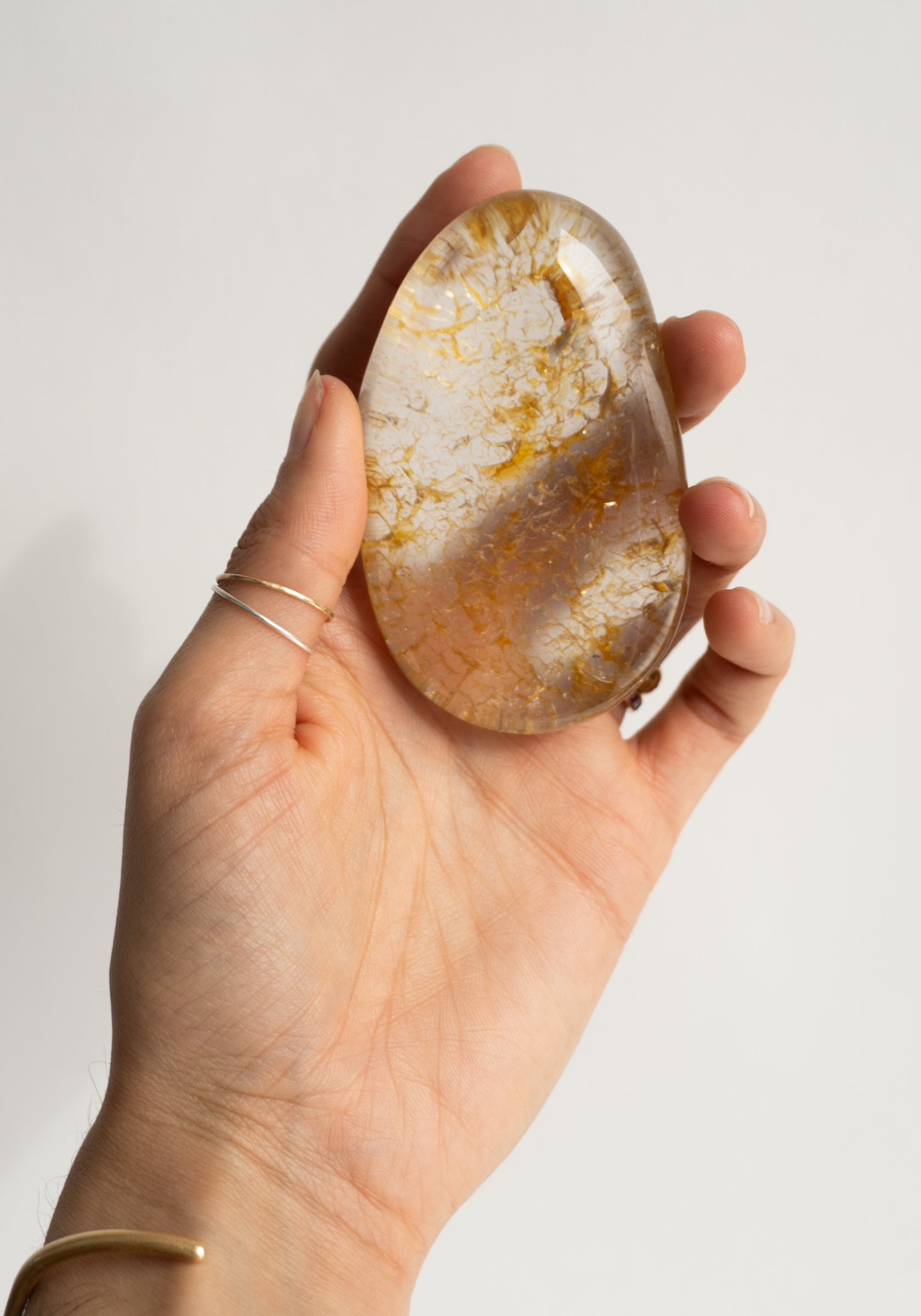 Orange Quartz Palm Stone