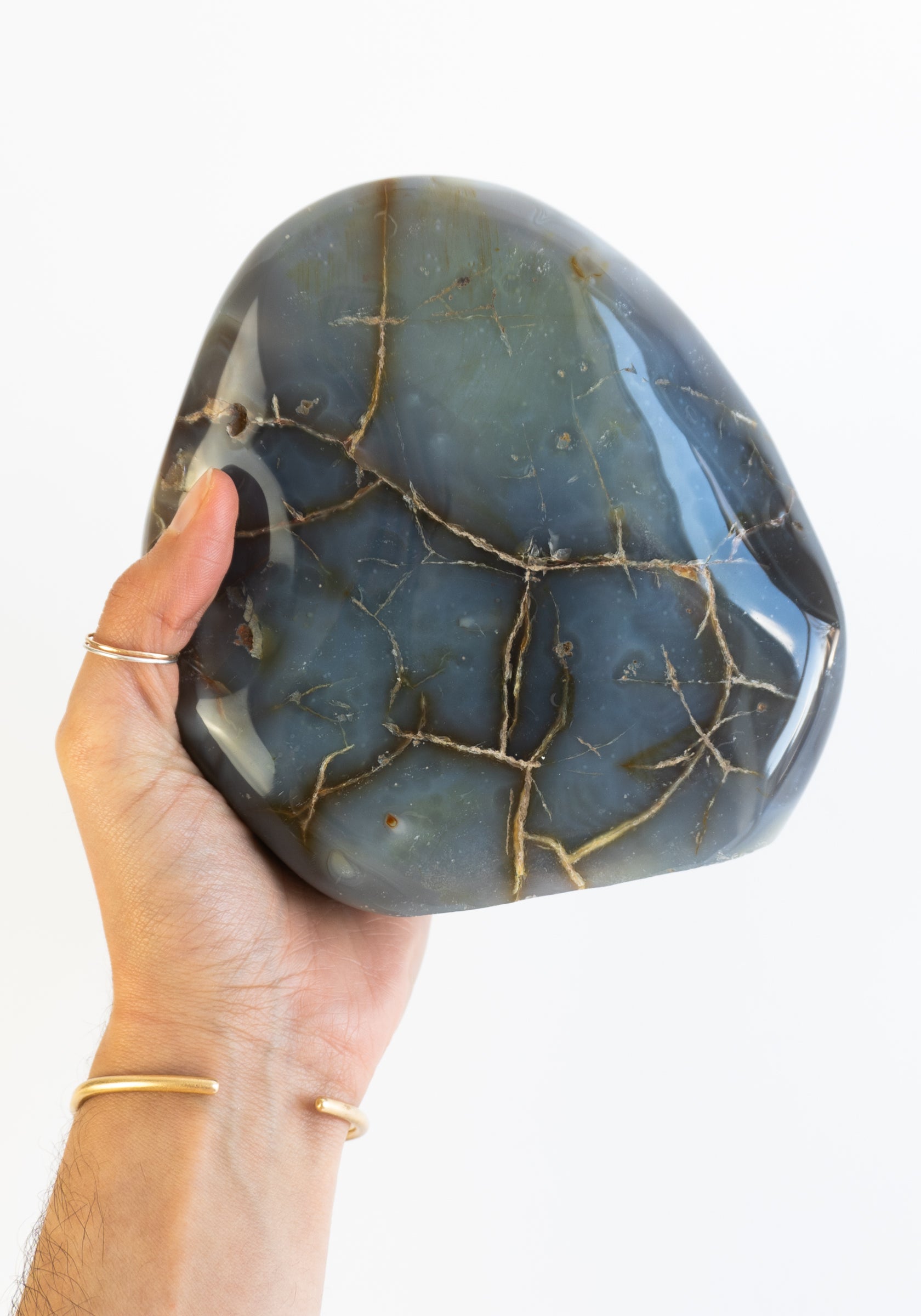 Large Polished Blue Picasso Jasper Freeform