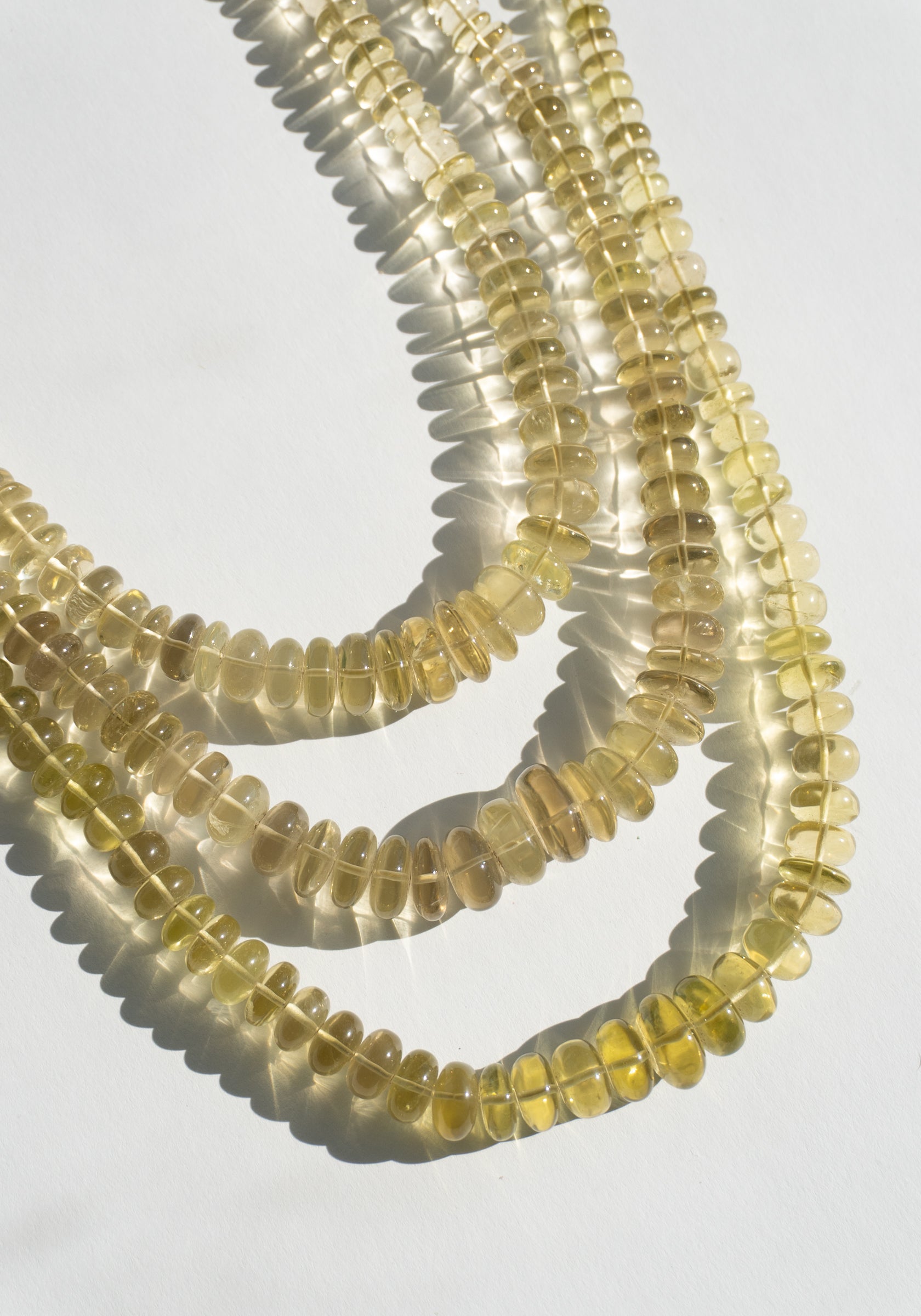 Polished Citrine Beaded Necklace